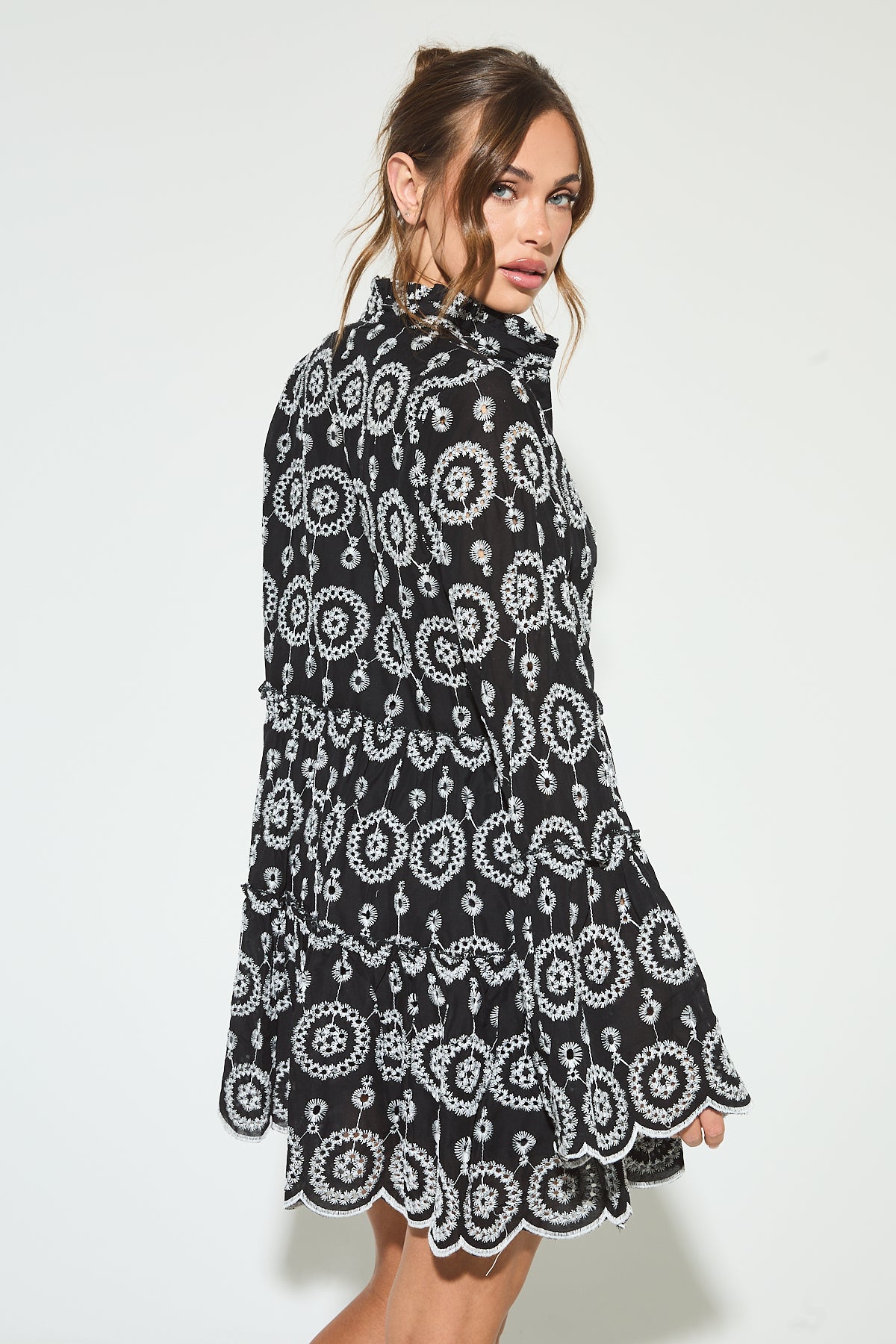 SOFIA Black Embroidered Dress