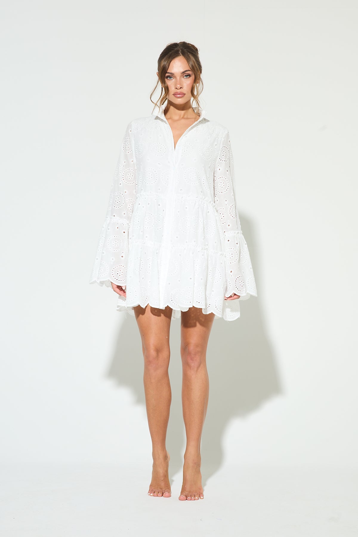 SOFIA White Embroidered Dress