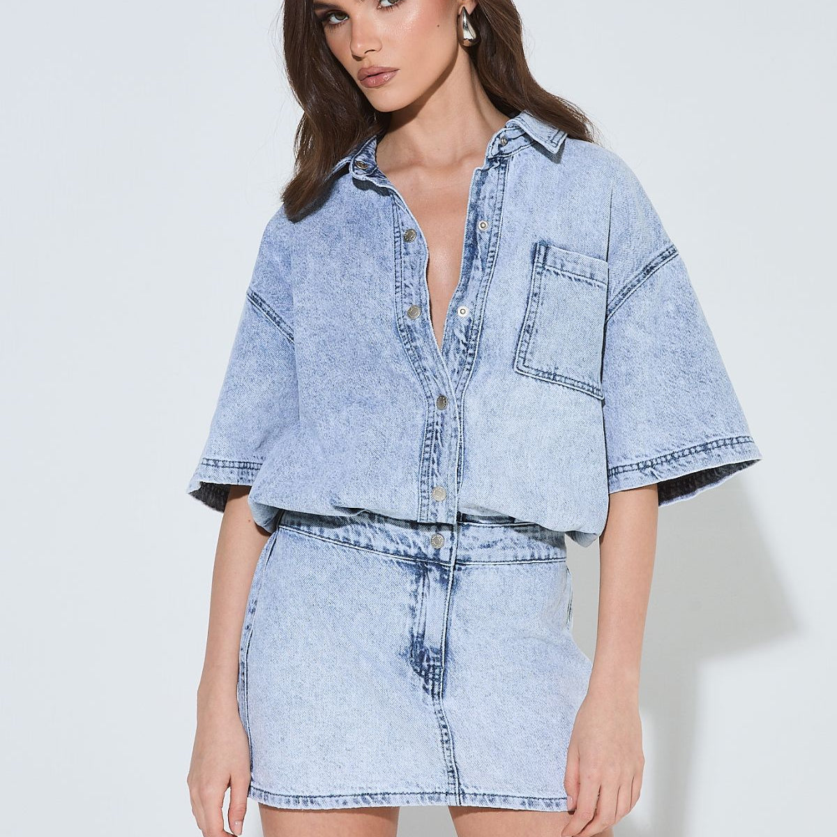 Farrah Shirt Dress Black