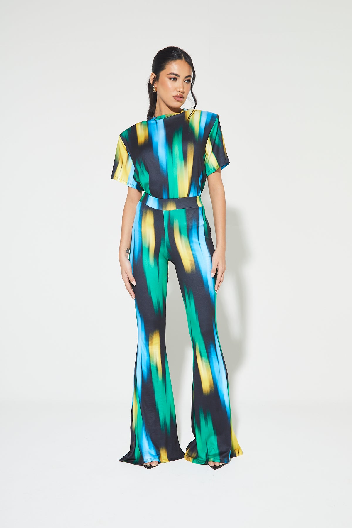 RENATA Blue Printed Top & Pant Co Ord