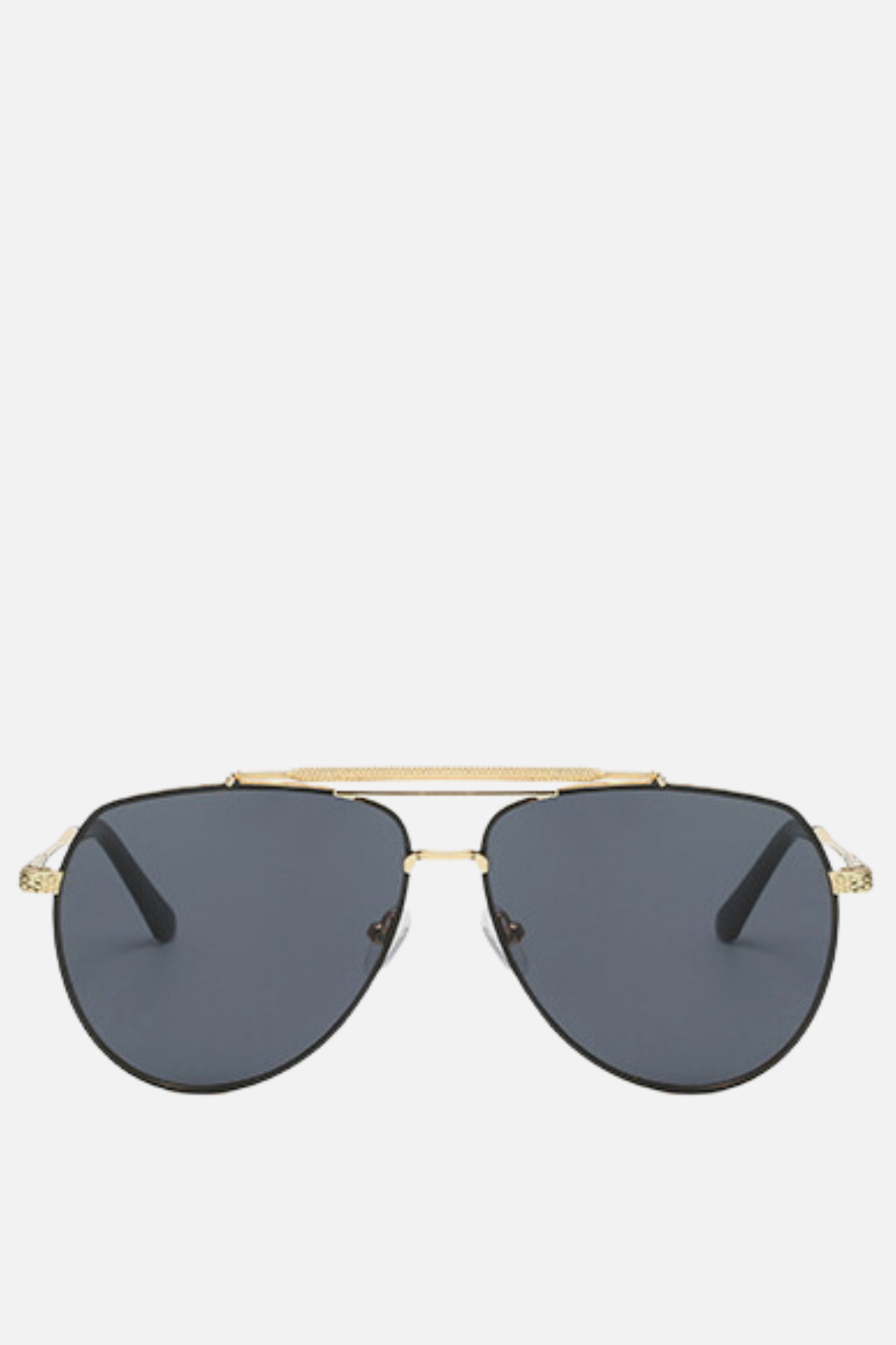 Gold frame black lenses aviator sunglasses on sale
