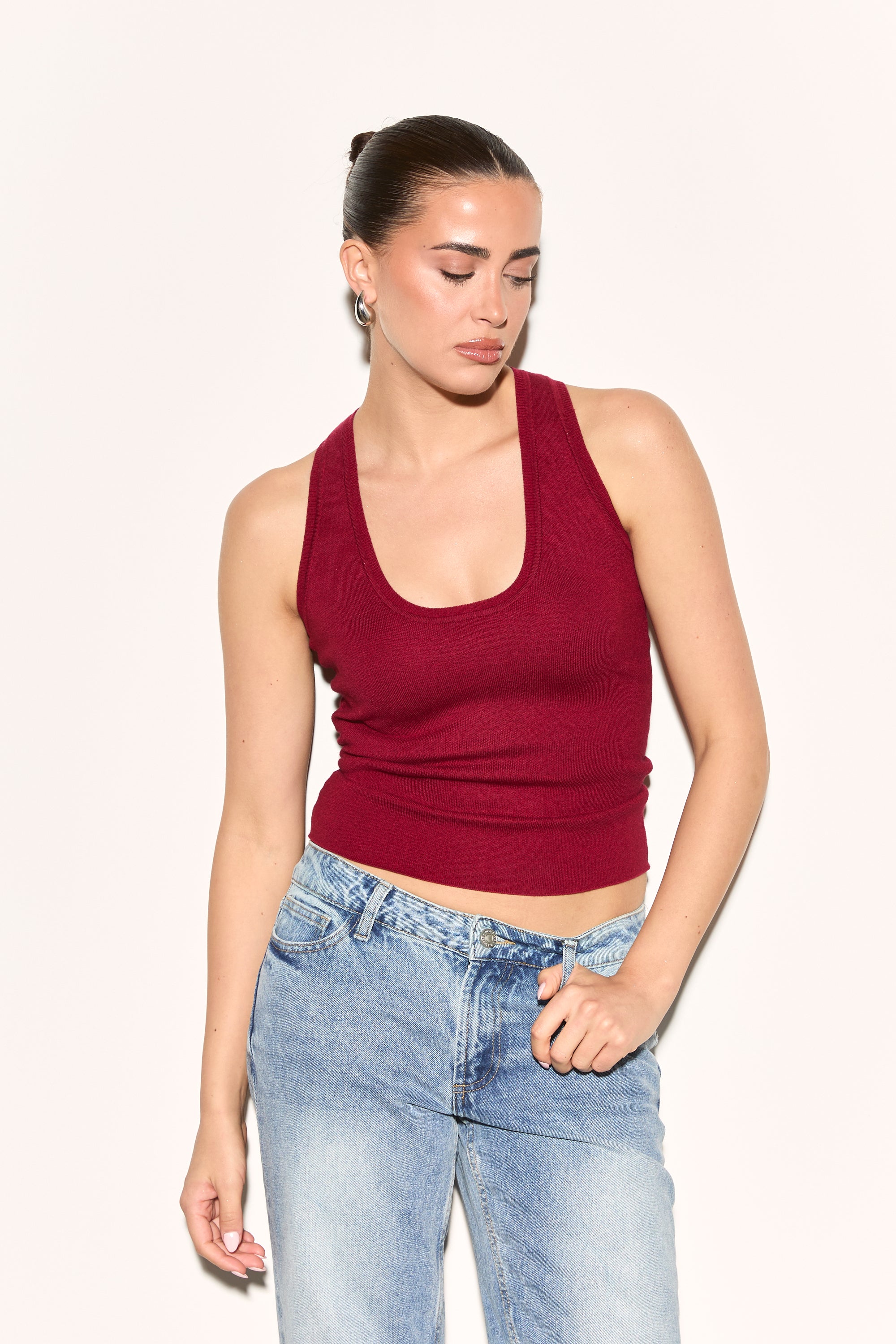 TIA Burgundy Knit Tank Top – Noughts & Kisses