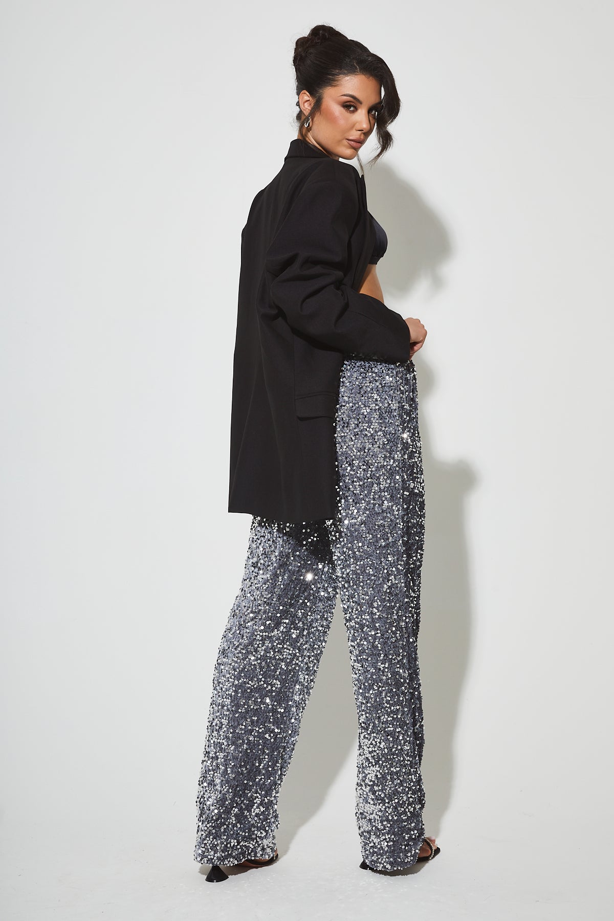 CHIARA Silver Sequin Trouser