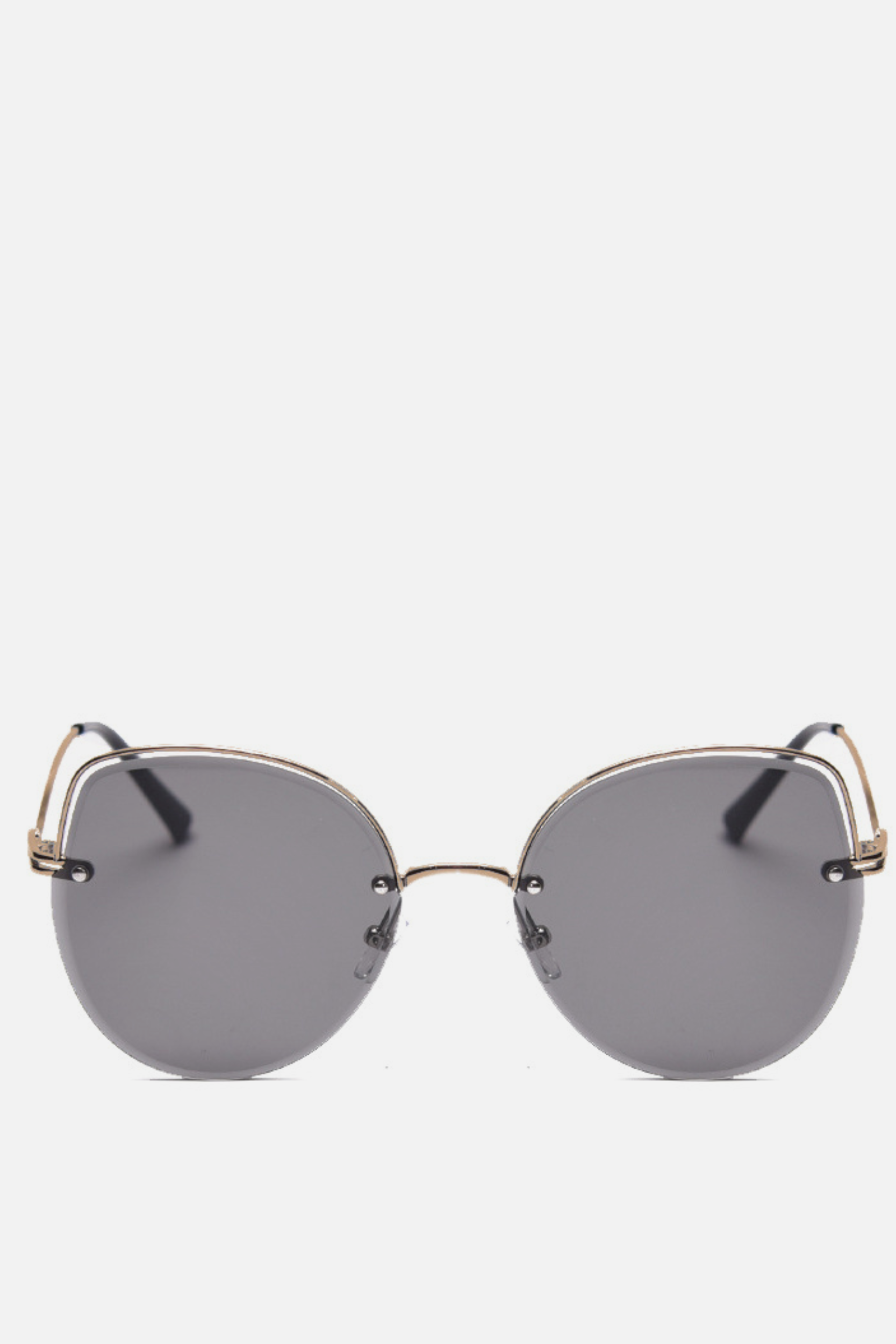 White rimmed online round sunglasses