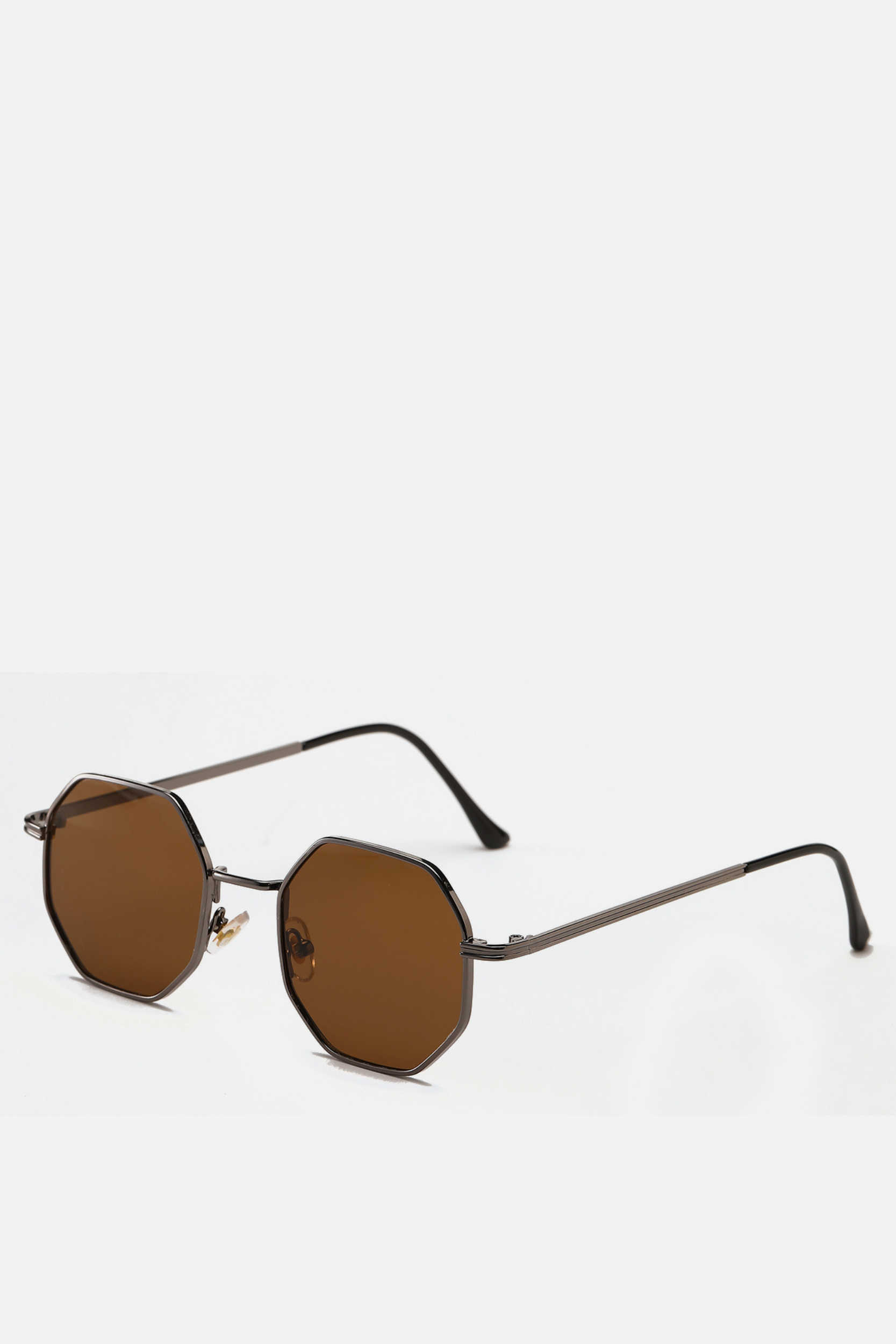 PISA Brown Hexagon Sunglasses