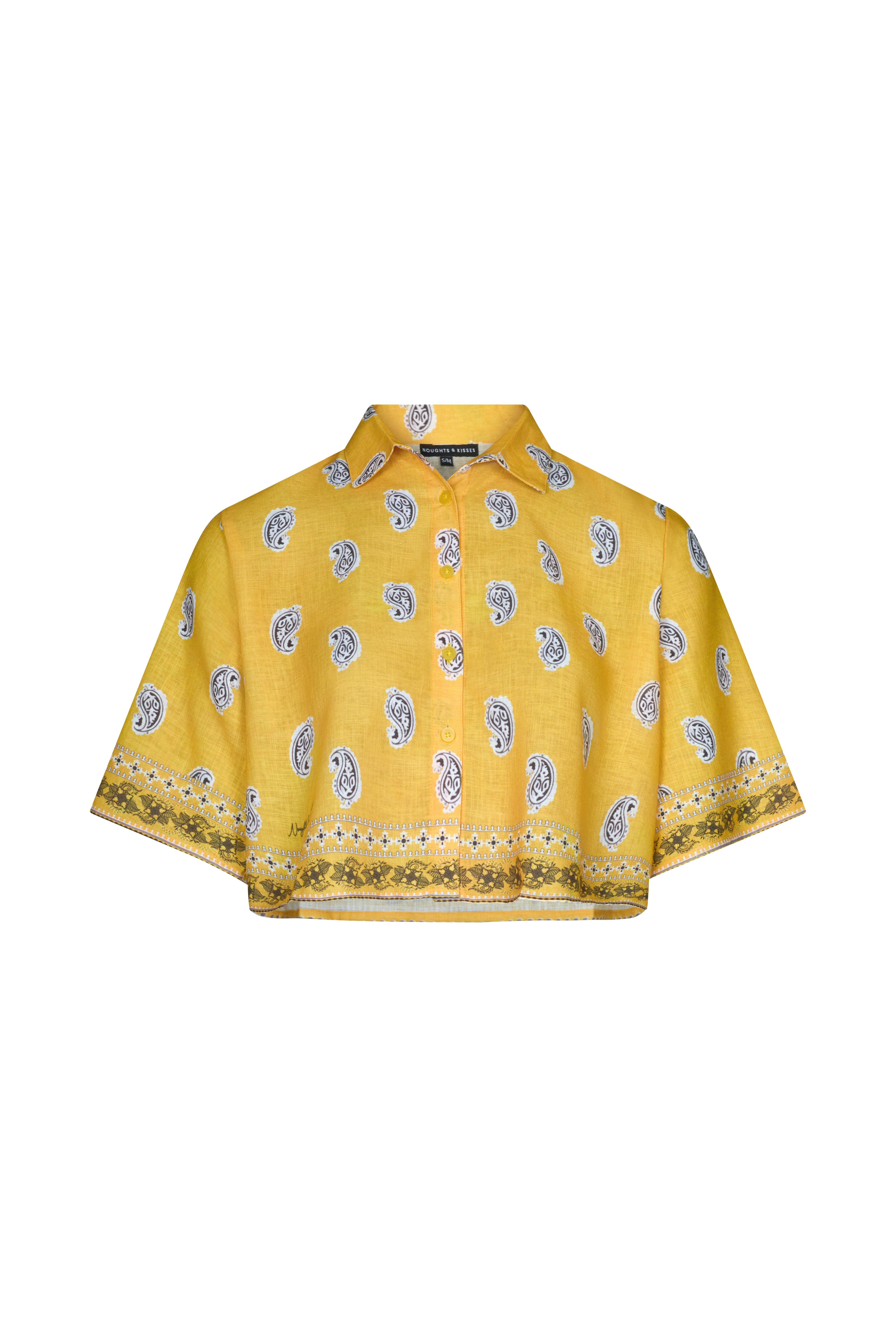 トップス second layer yellow cropped shirt Yellow Cropped Shirt by Second/Layer on Sale