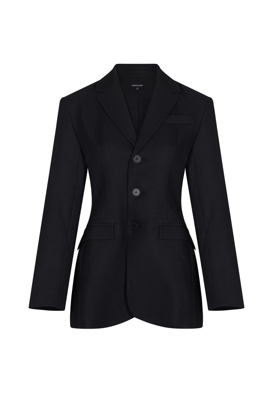 ILLIANA Black Hourglass Blazer – Noughts & Kisses