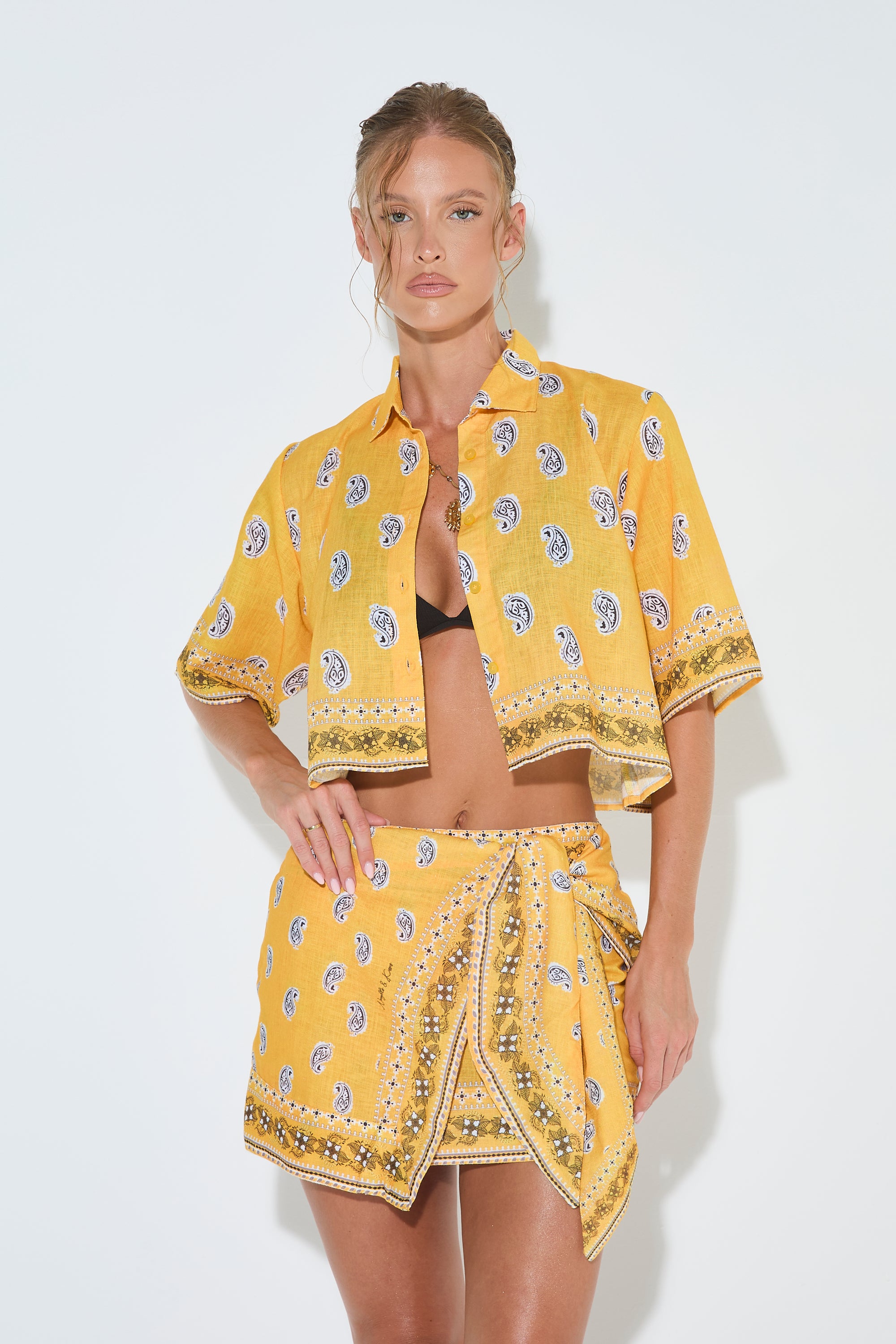 GOLDEN HOUR Yellow Cropped Shirt – Noughts & Kisses