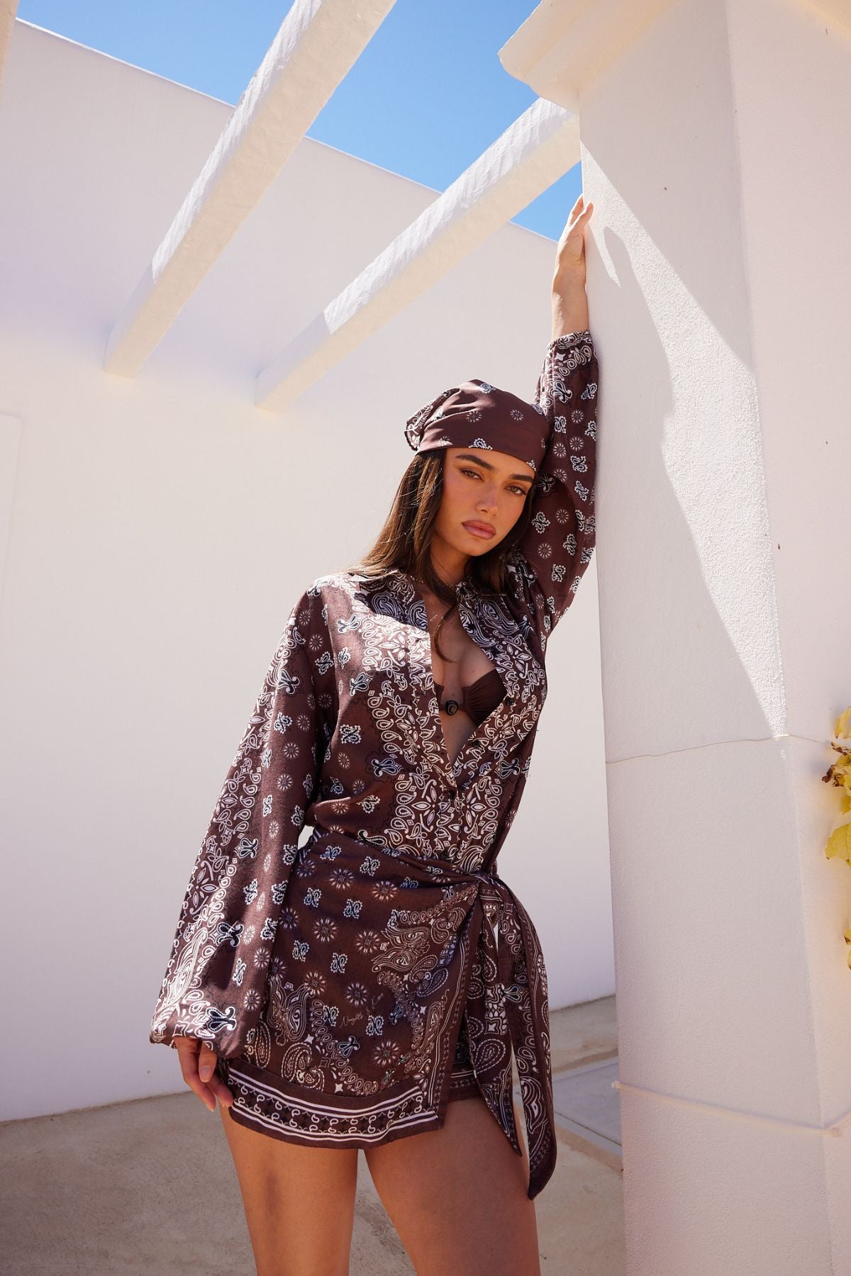 ESPRESSO BANDANA Printed Long Sleeve Shirt