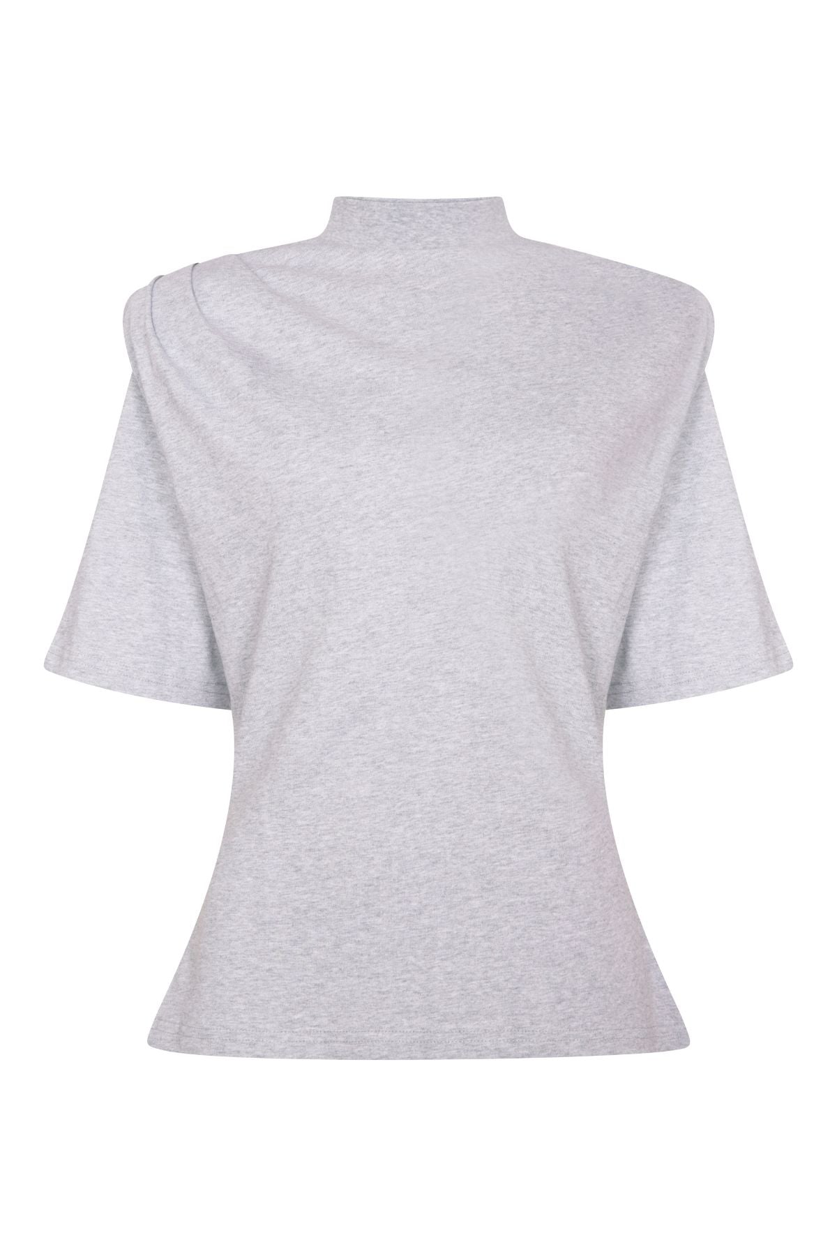 MOLLY Grey Marl Shoulder Pad T-Shirt