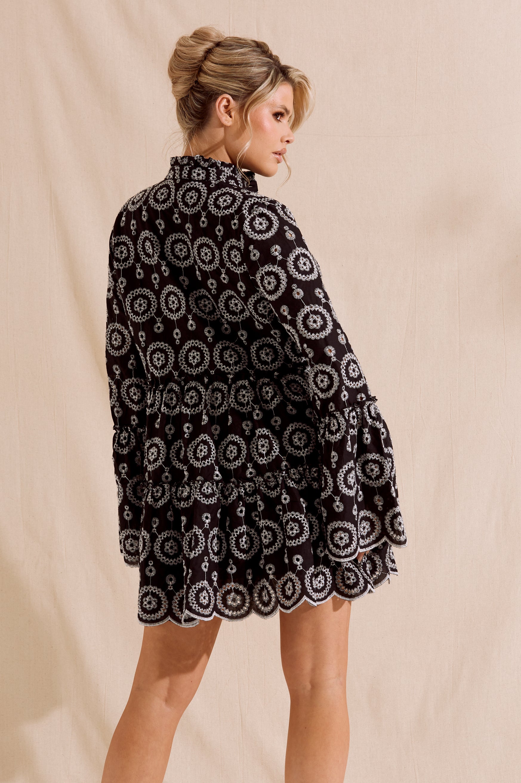 SOFIA Black Embroidered Dress