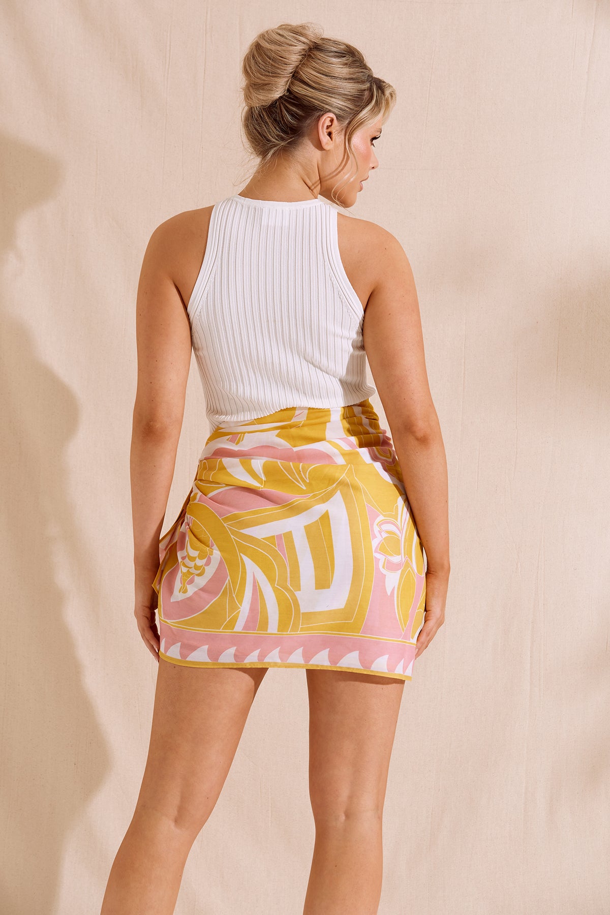 NOVA Pink & Yellow Printed Sarong