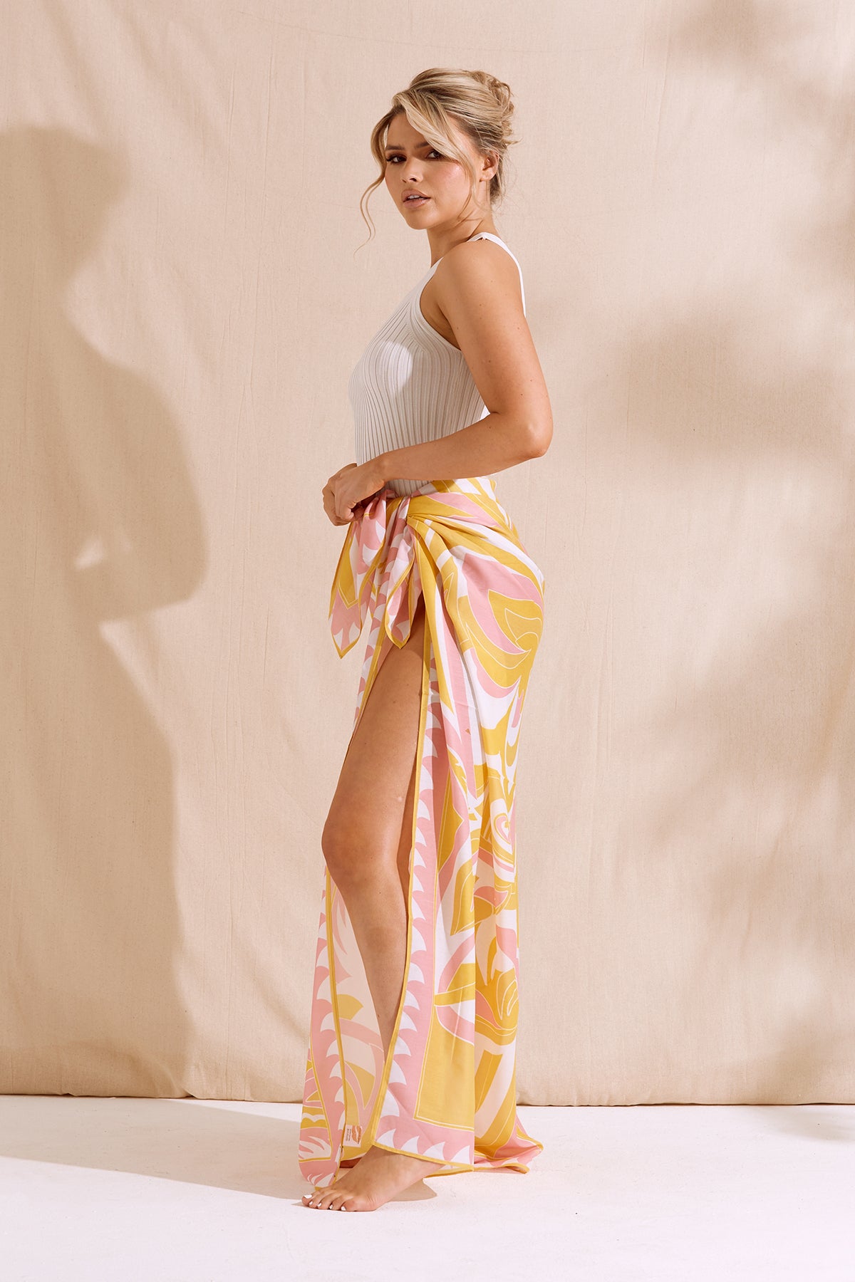 NOVA Pink & Yellow Printed Sarong