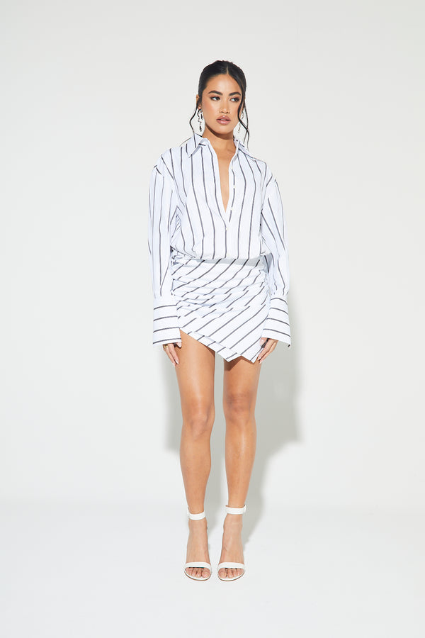 Tie-Back Shirt - Gaia Stripes