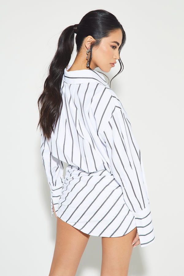 GG2132 Brown & White Stripe Dress