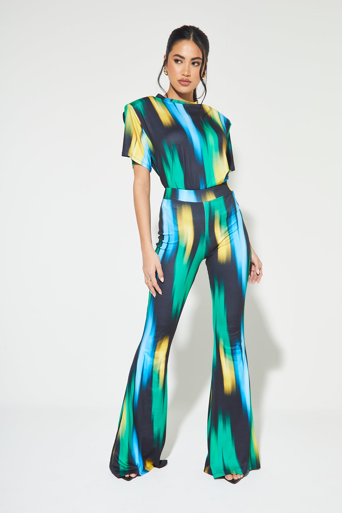 RENATA Blue Printed Top & Pant Co Ord