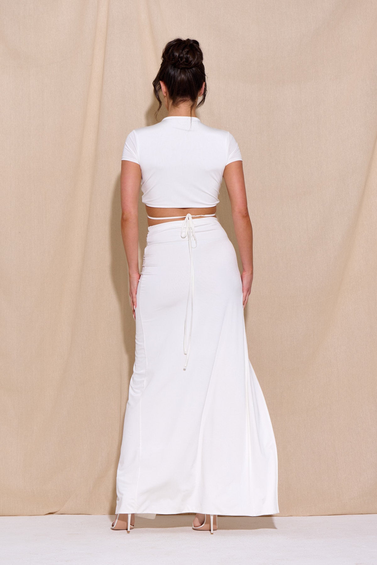 LUISA White Maxi Skirt Co Ord