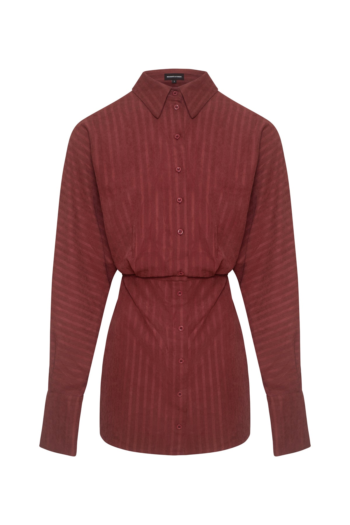 LEONE Burgundy Stripe Shirt Dress