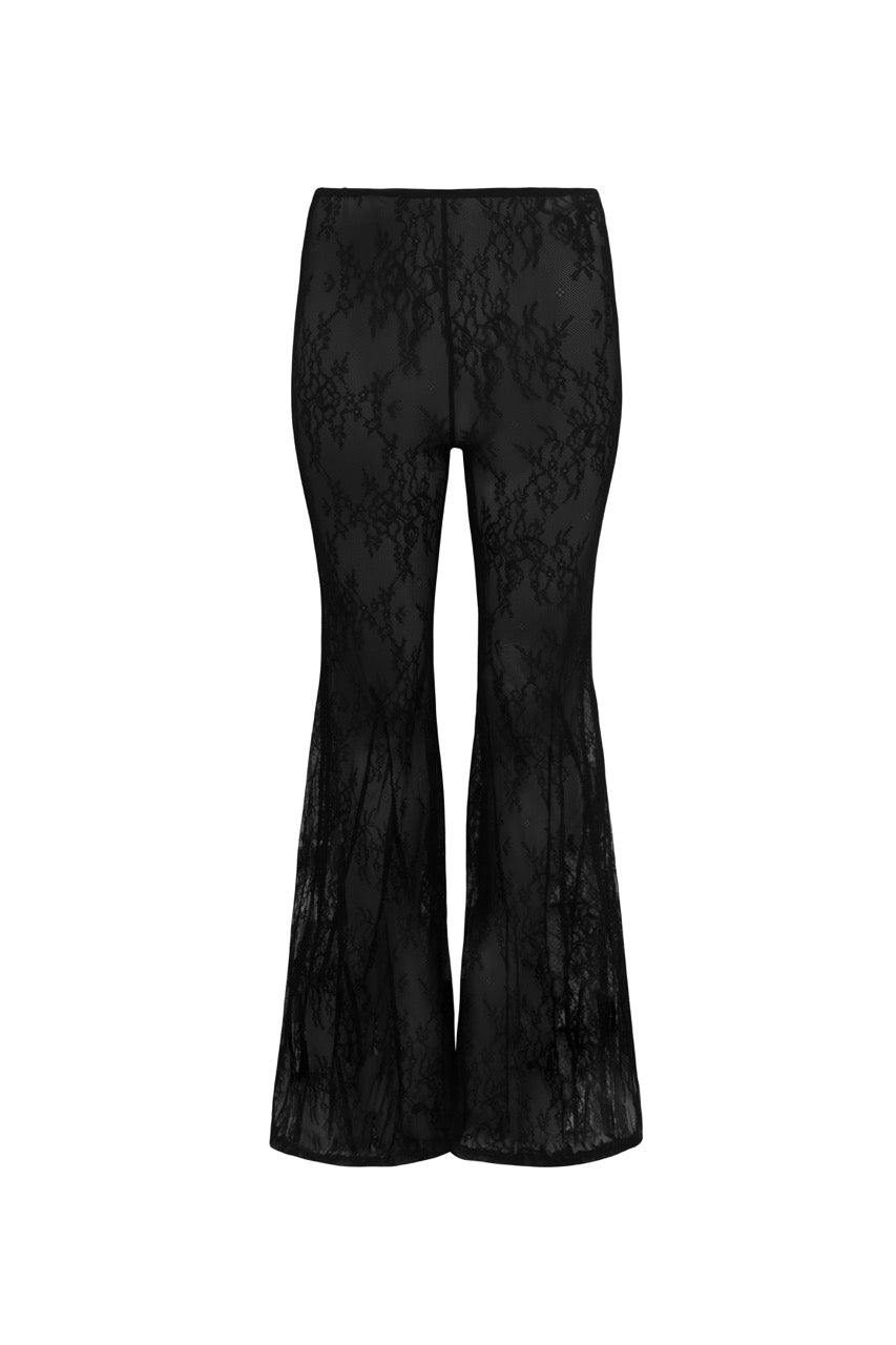 DAKOTA Black Lace Flared Trouser – Noughts & Kisses