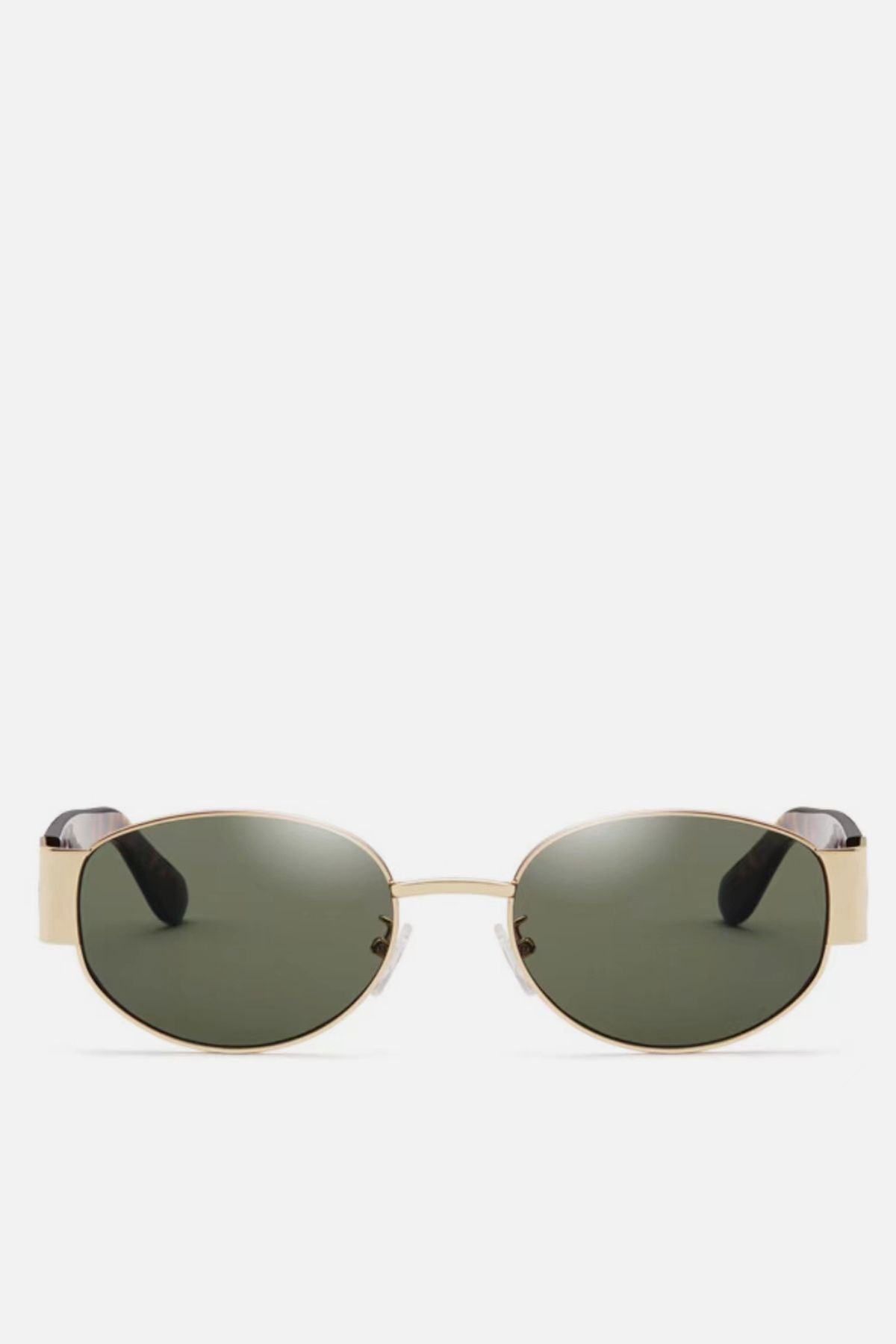 PUGLIA Black & Gold Oval Sunglasses