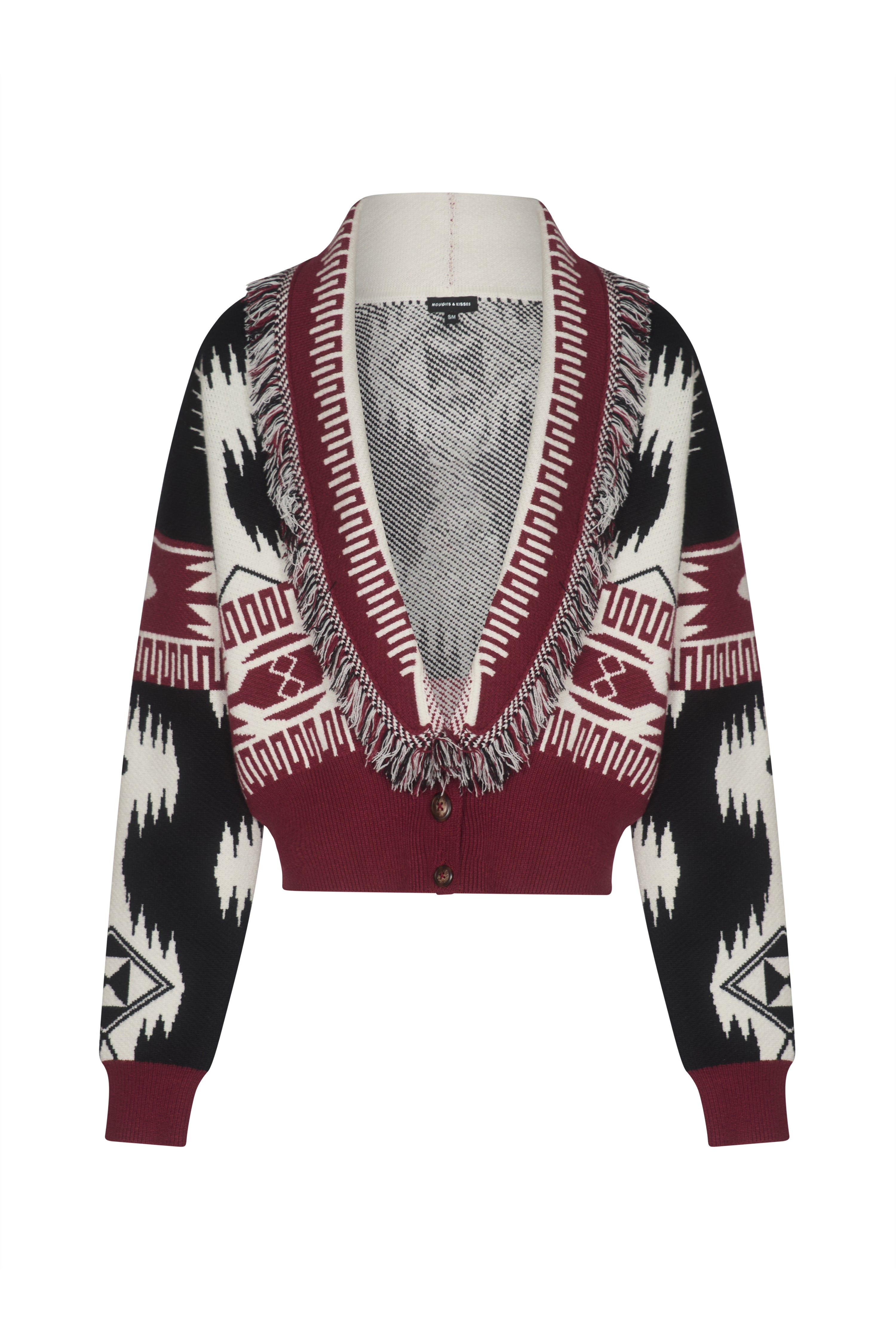 CASSIA Black Aztec Short Cardigan – Noughts & Kisses