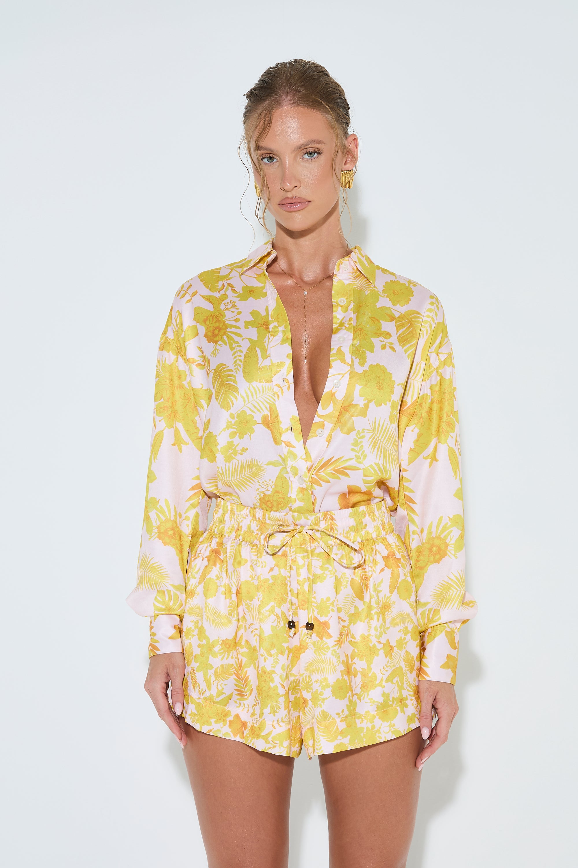 CITRUS FLORALS Long Sleeve Printed Shirt – Noughts & Kisses