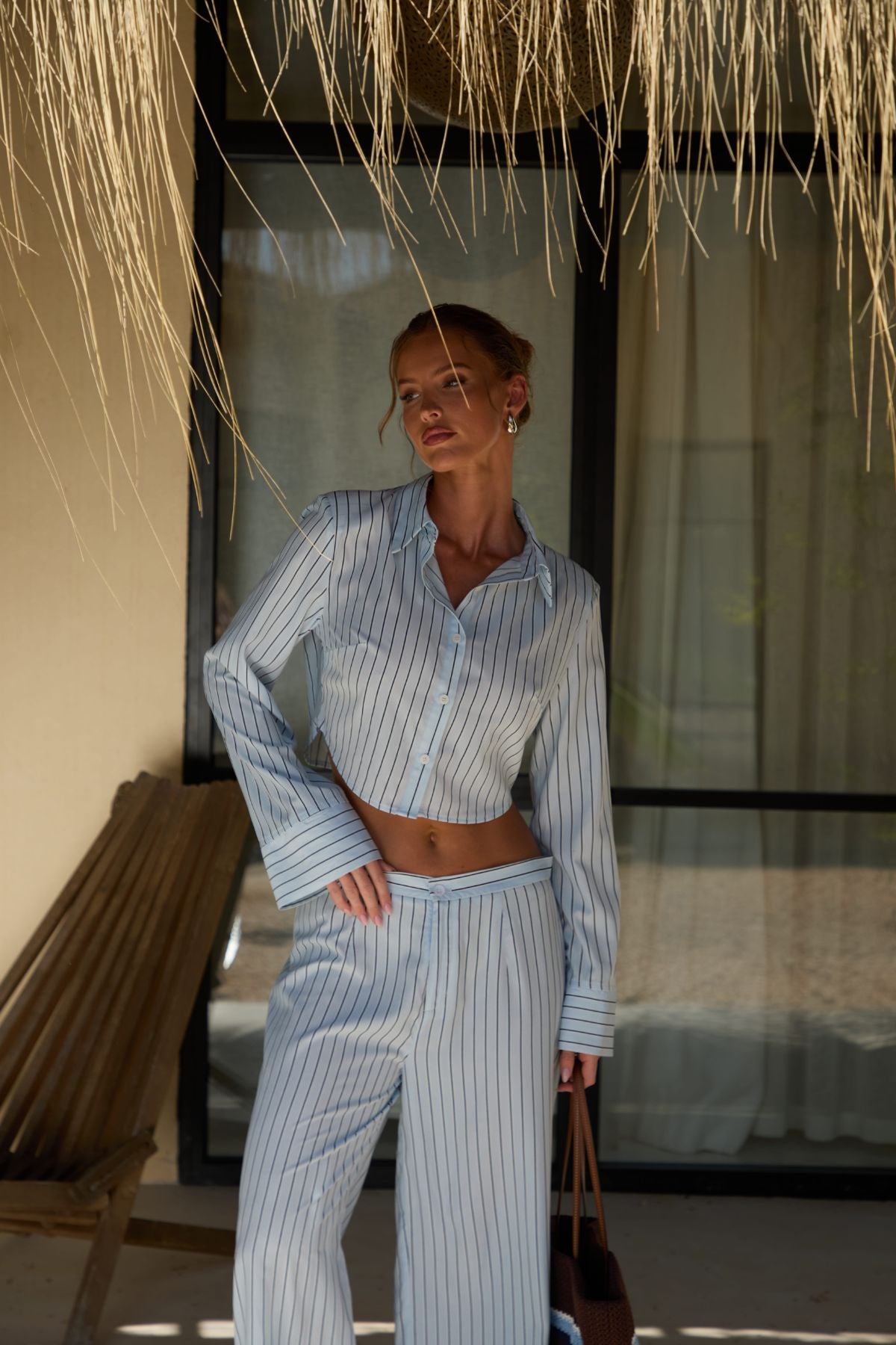 ROMA Blue Stripe Crop Shirt – Noughts & Kisses