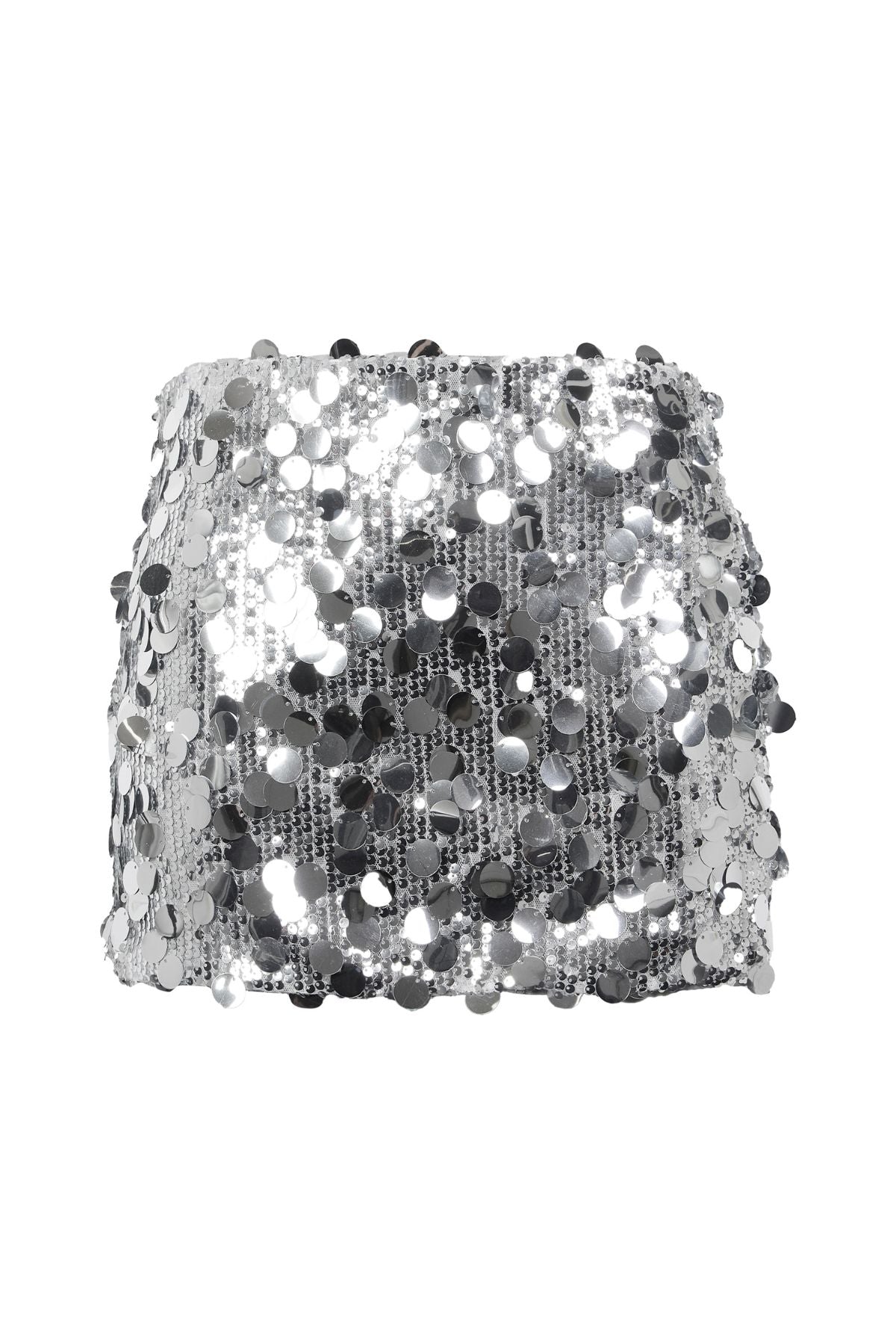 VIVI Silver Sequin Mini Skirt