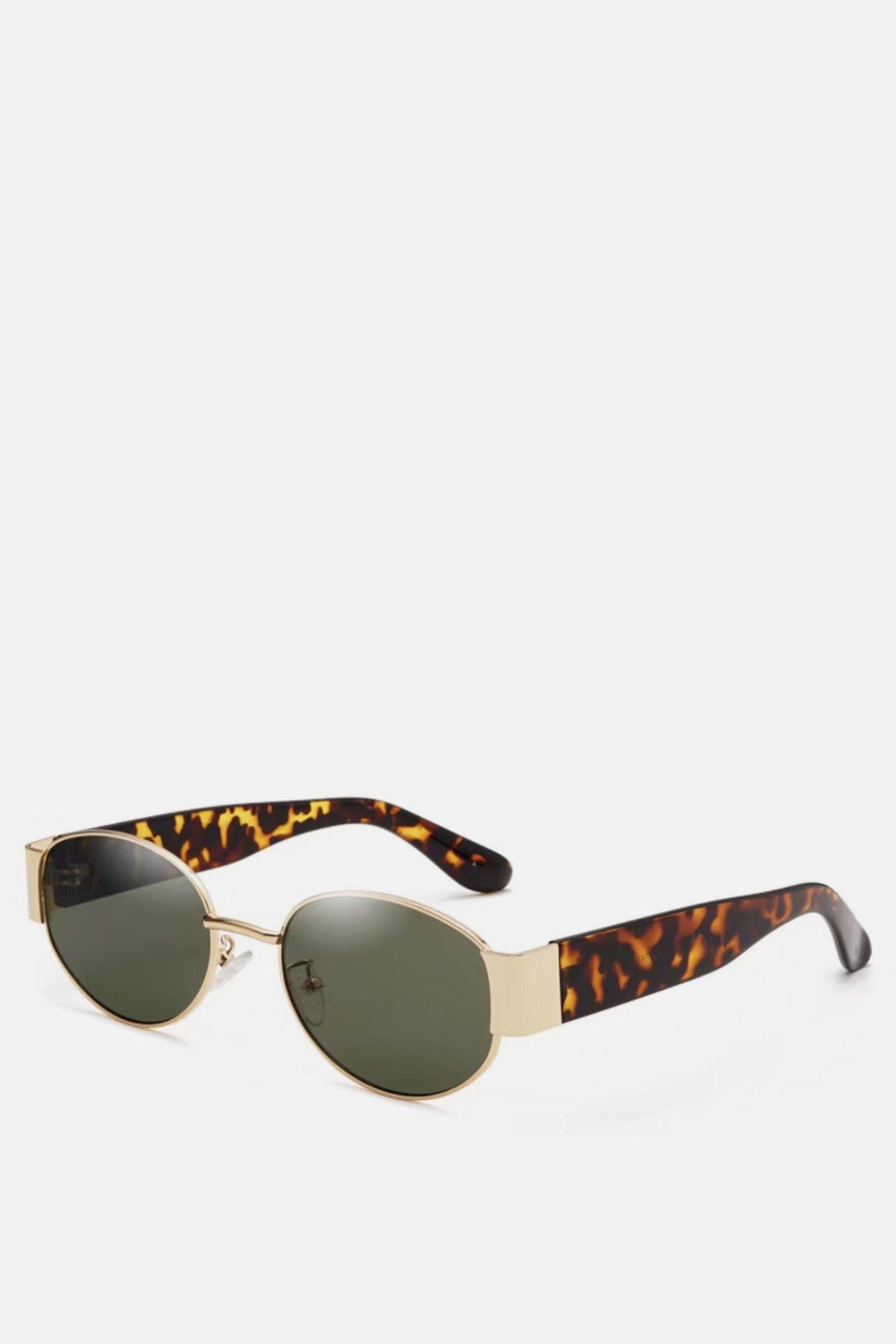 PUGLIA Black & Gold Oval Sunglasses