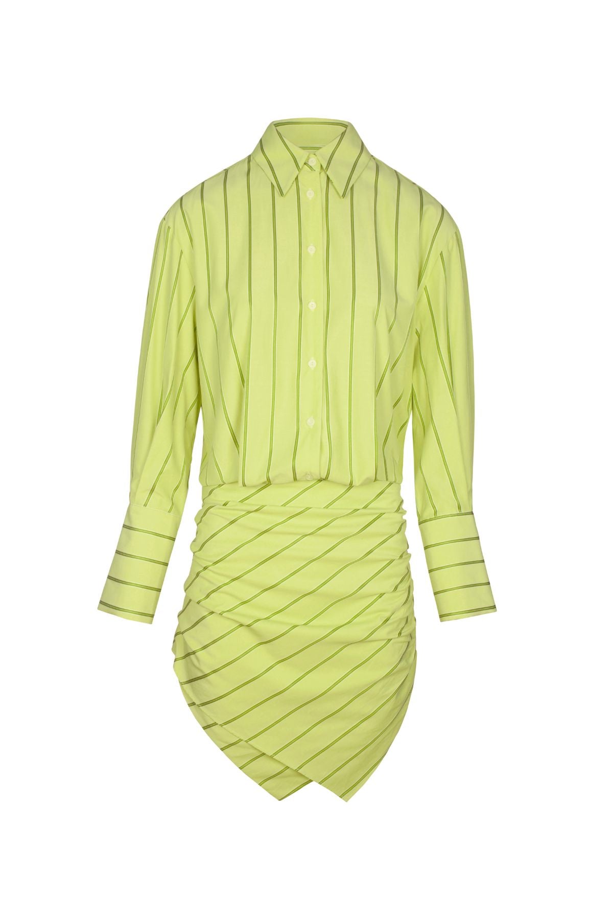 GAIA Lime Stripe Shirt Dress
