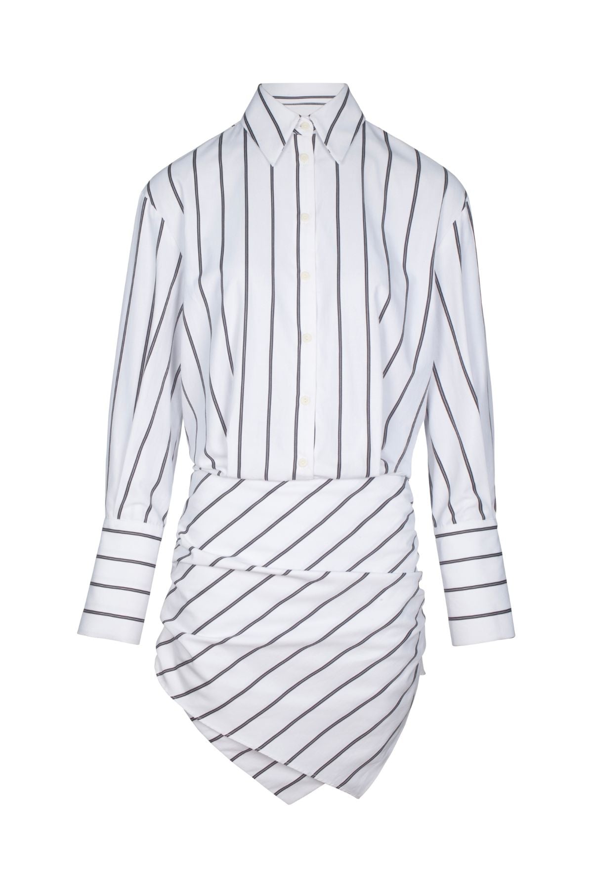 GAIA Black & White Stripe Shirt Dress