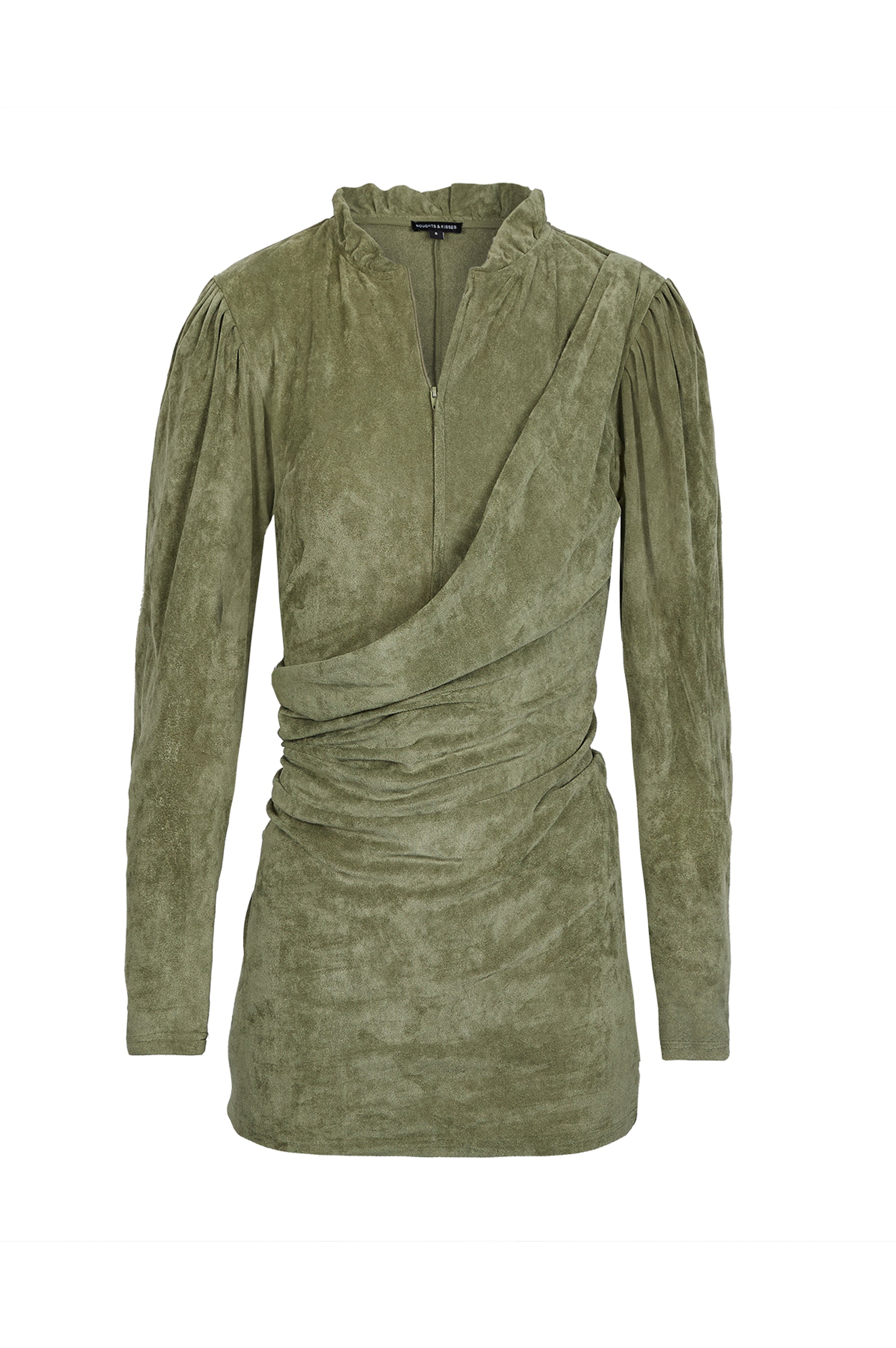 PALOMA Khaki Suede Draped Dress