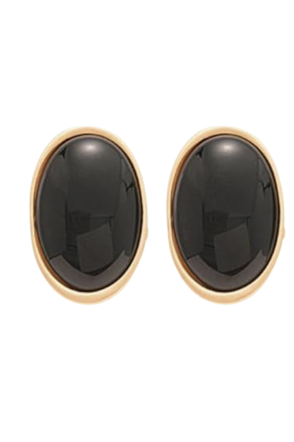 & Gold Large Oval Earrings