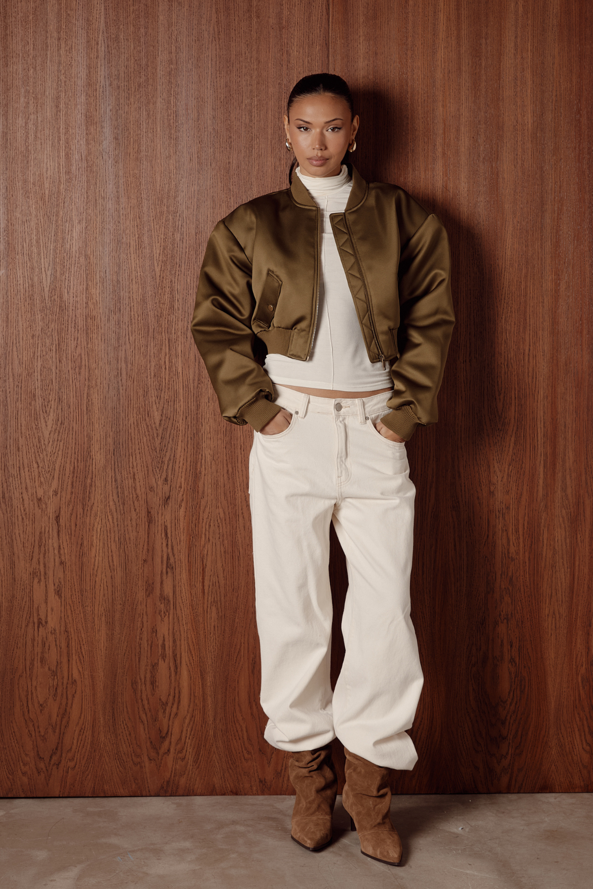 LIORA Satin Bomber Jacket