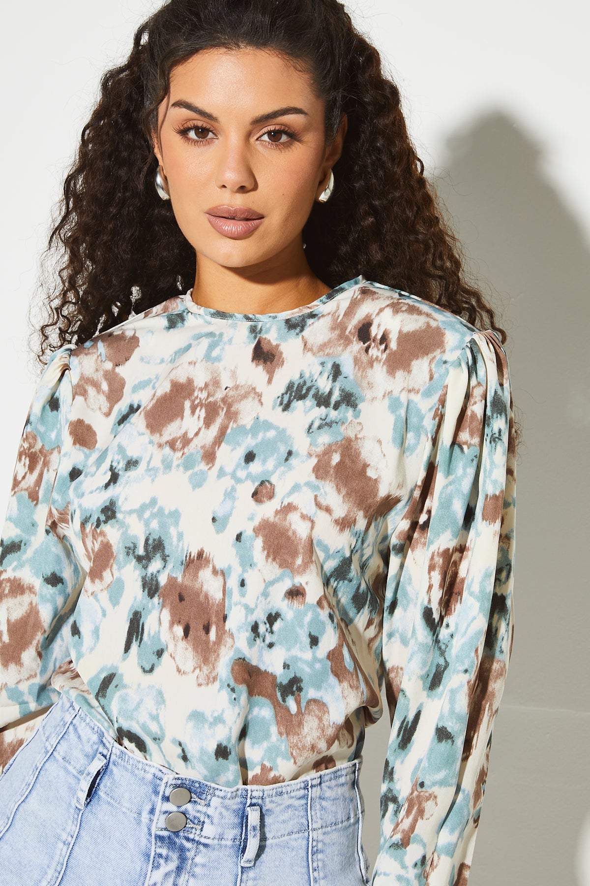 JORDANA Blue Floral Blouse