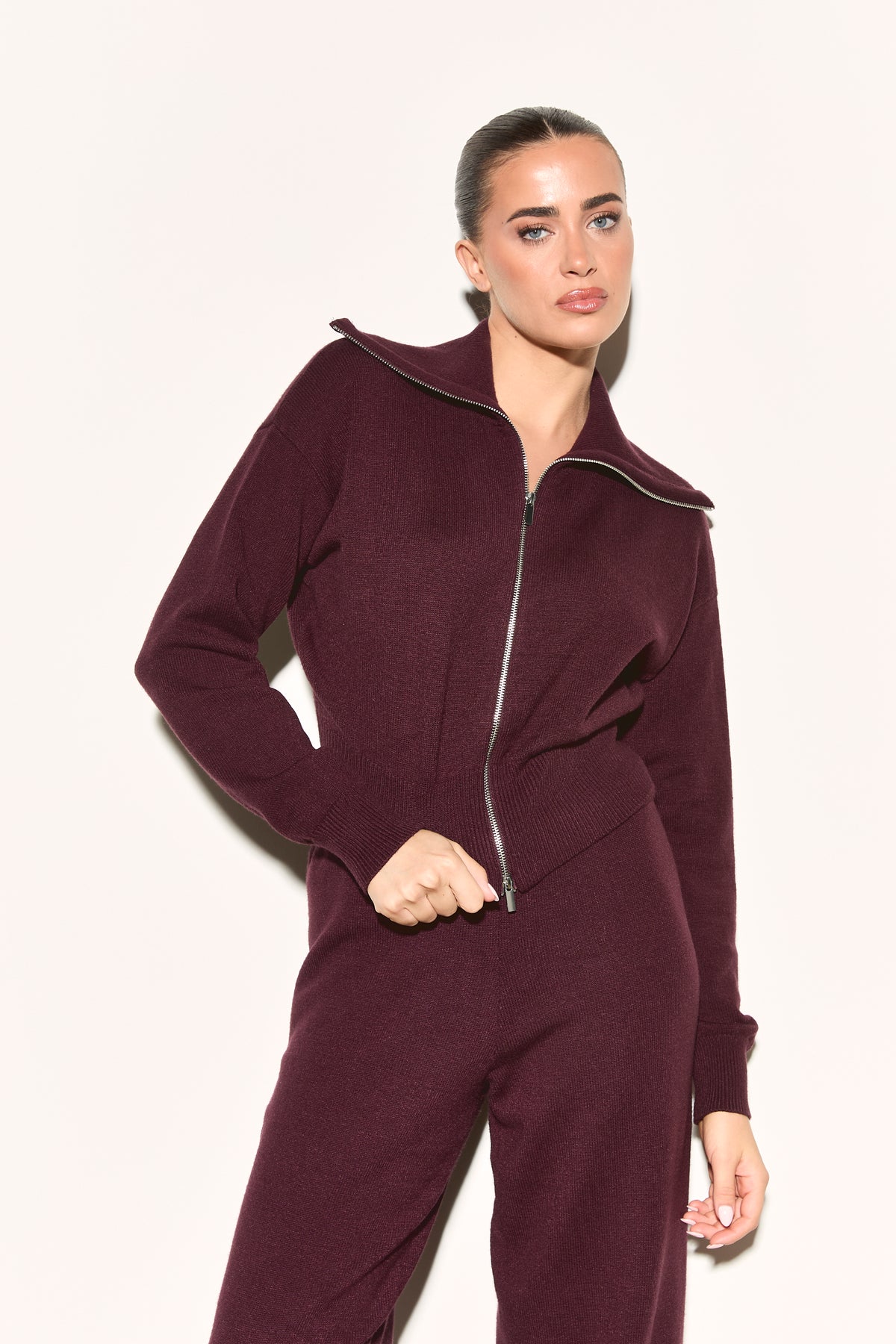 RIA Zip Up Knit Jumper