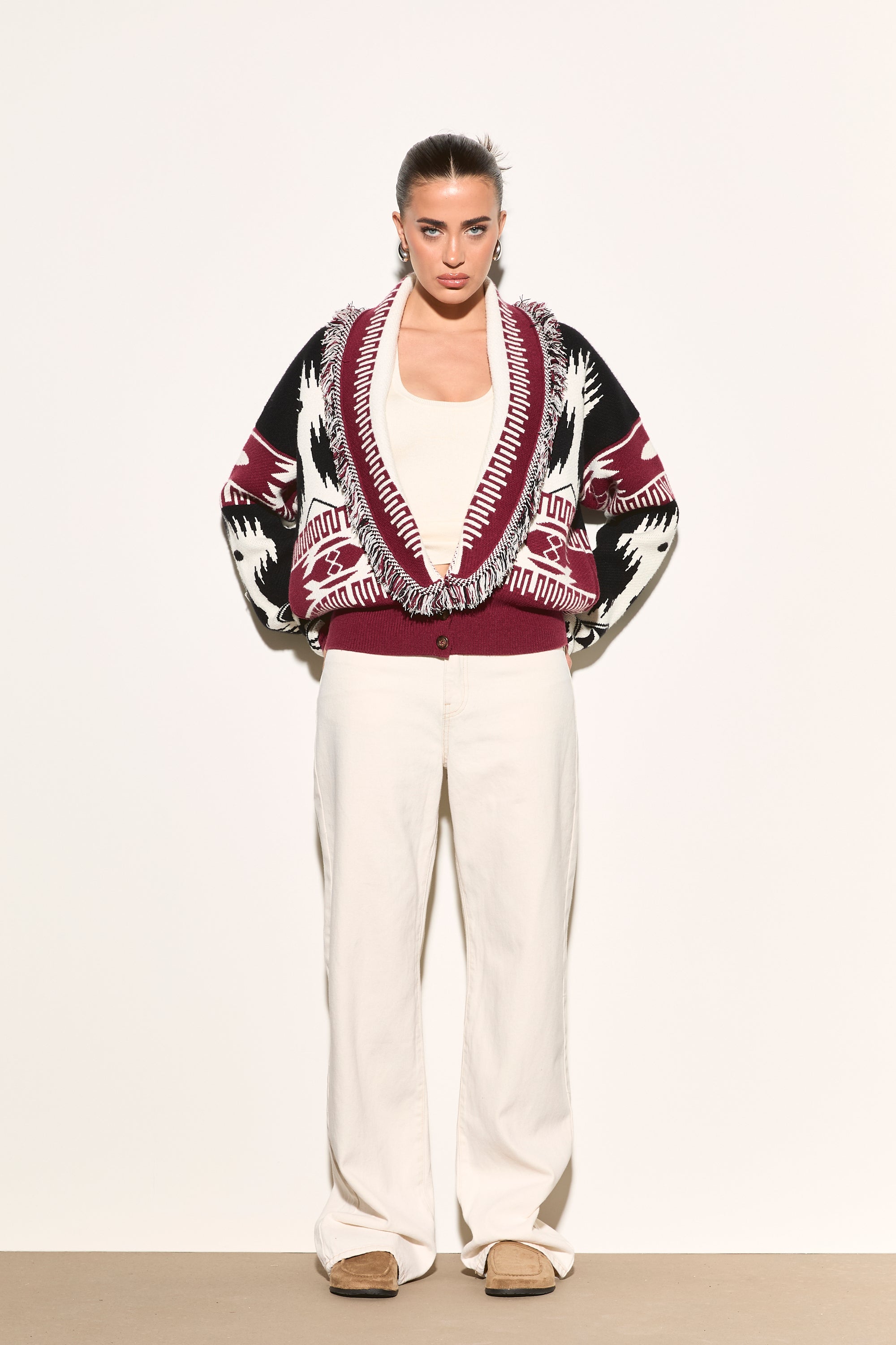 CASSIA Black Aztec Short Cardigan – Noughts & Kisses