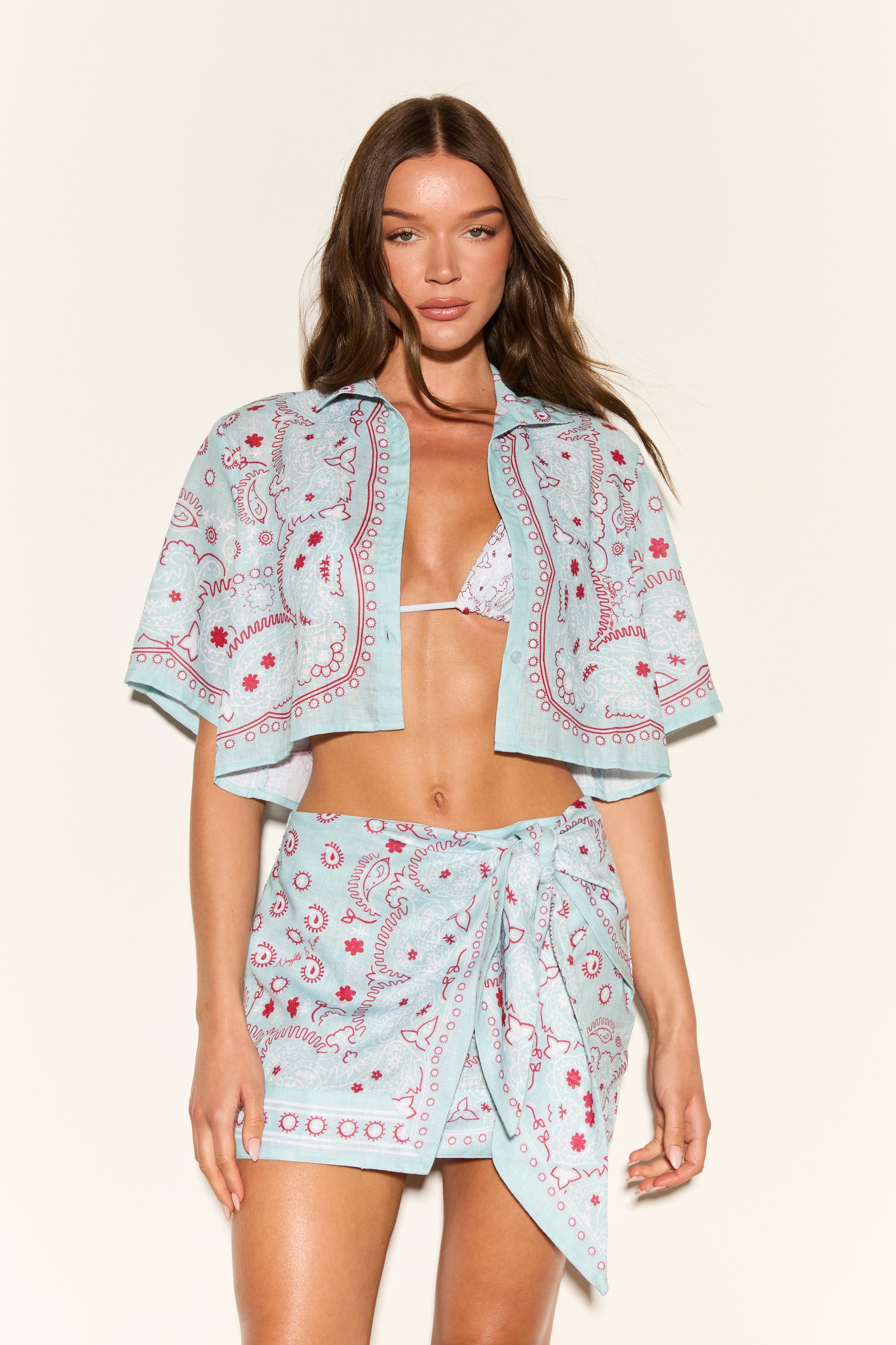 PORTOFINO PAISLEY Mint Wrap Skirt – Noughts & Kisses