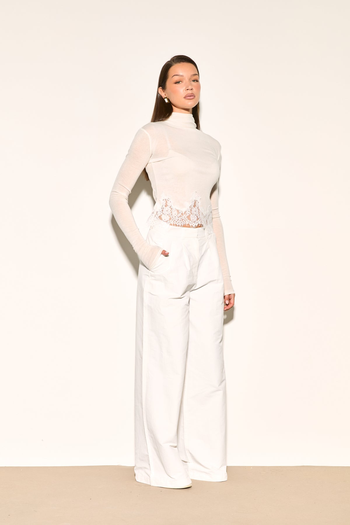 RAE Wide Leg Poplin Trousers