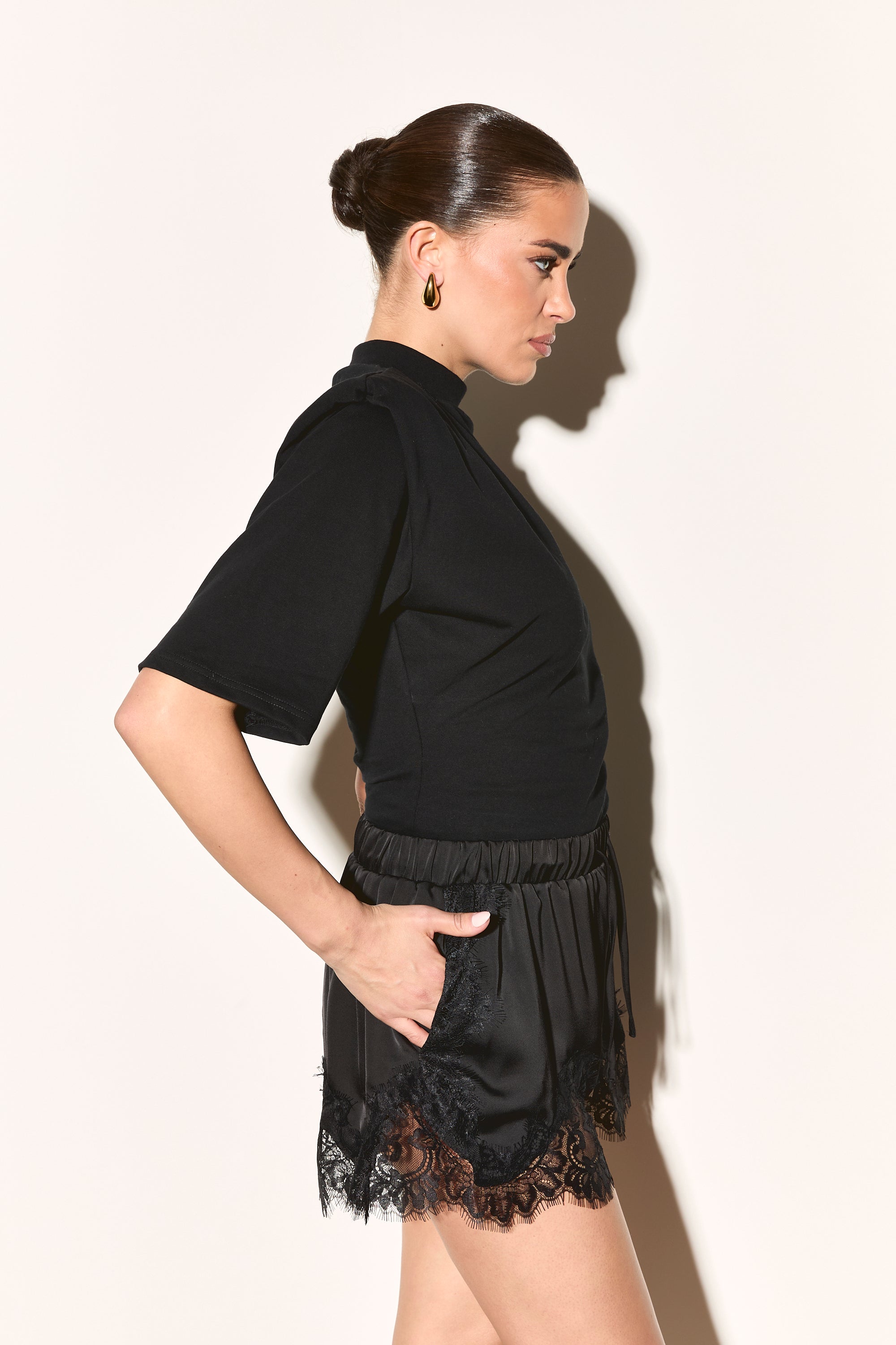 LEOLA Black Lace Shorts – Noughts & Kisses