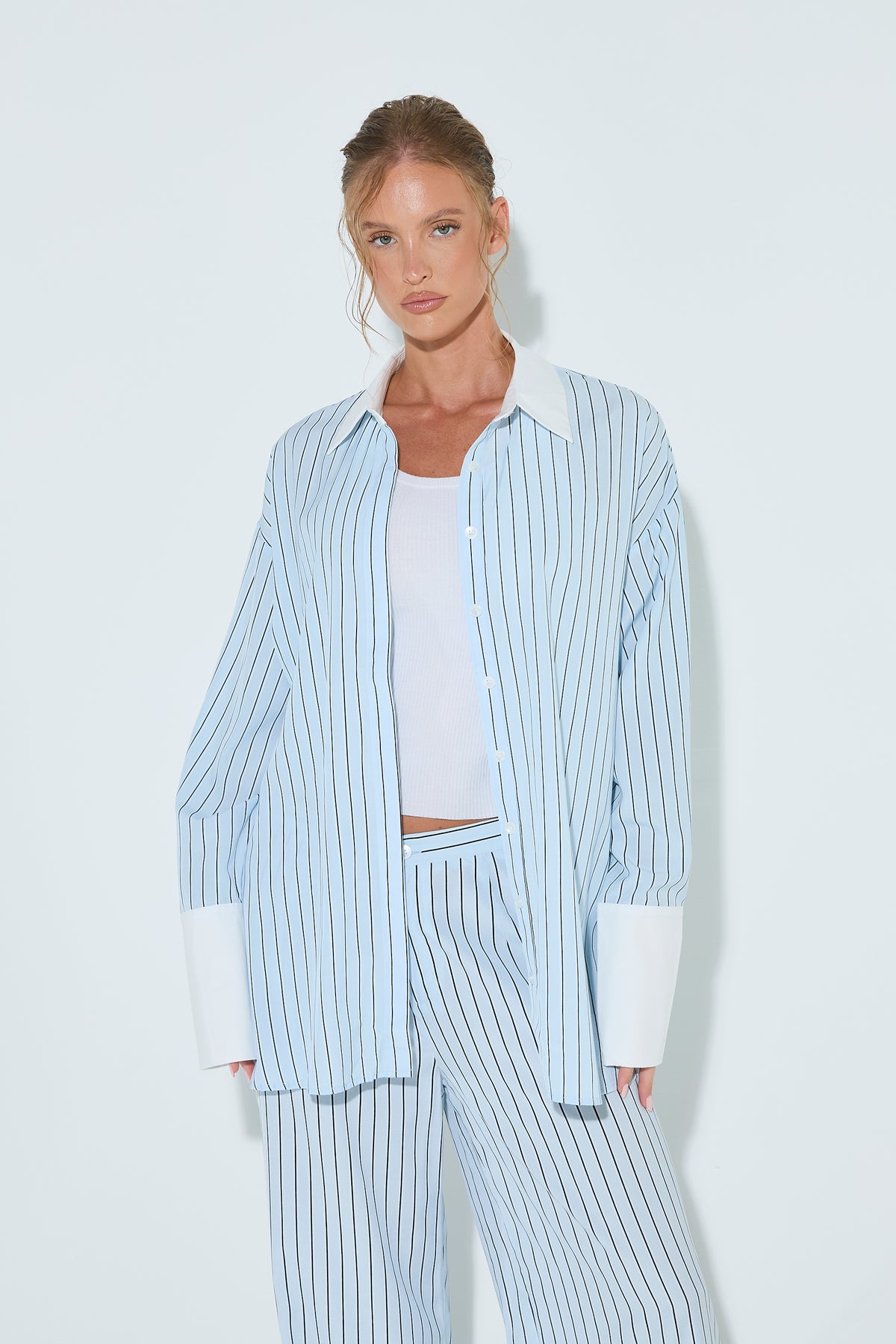 ANA Contrast Stripe Oversized Shirt