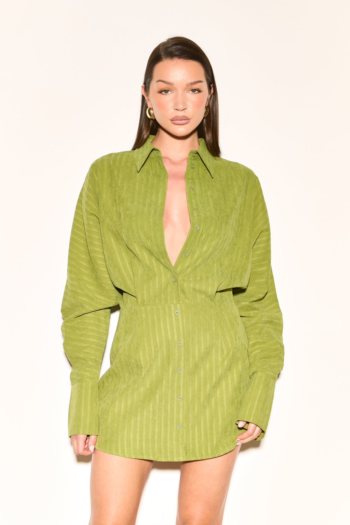 LEONE Stripe Shirt Dress