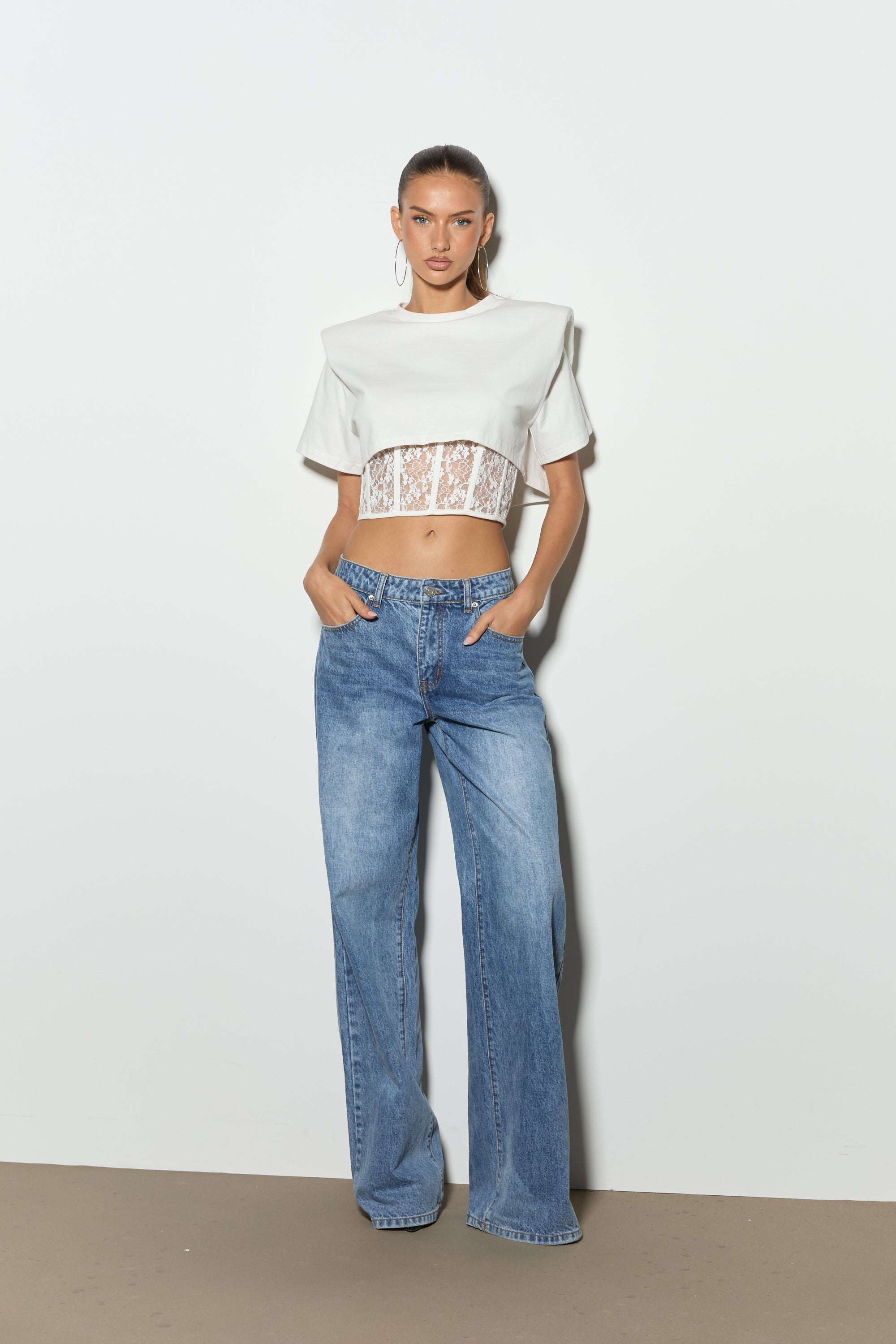 CLARA White Lace Corset T-Shirt – Noughts & Kisses