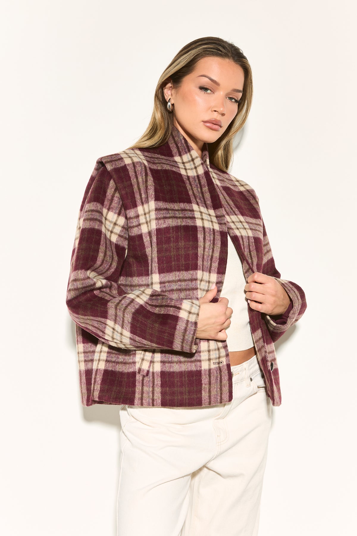 HAILEY Check Wool Blend Jacket