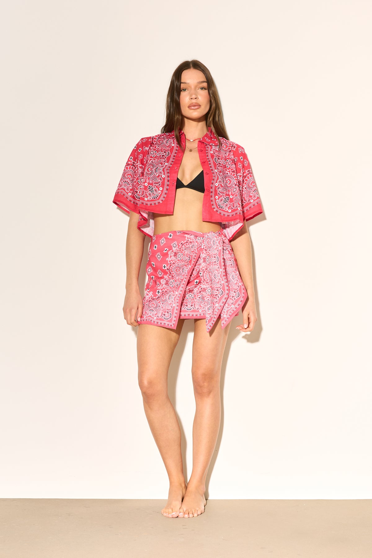 BANDANA PRINT Cropped Shirt