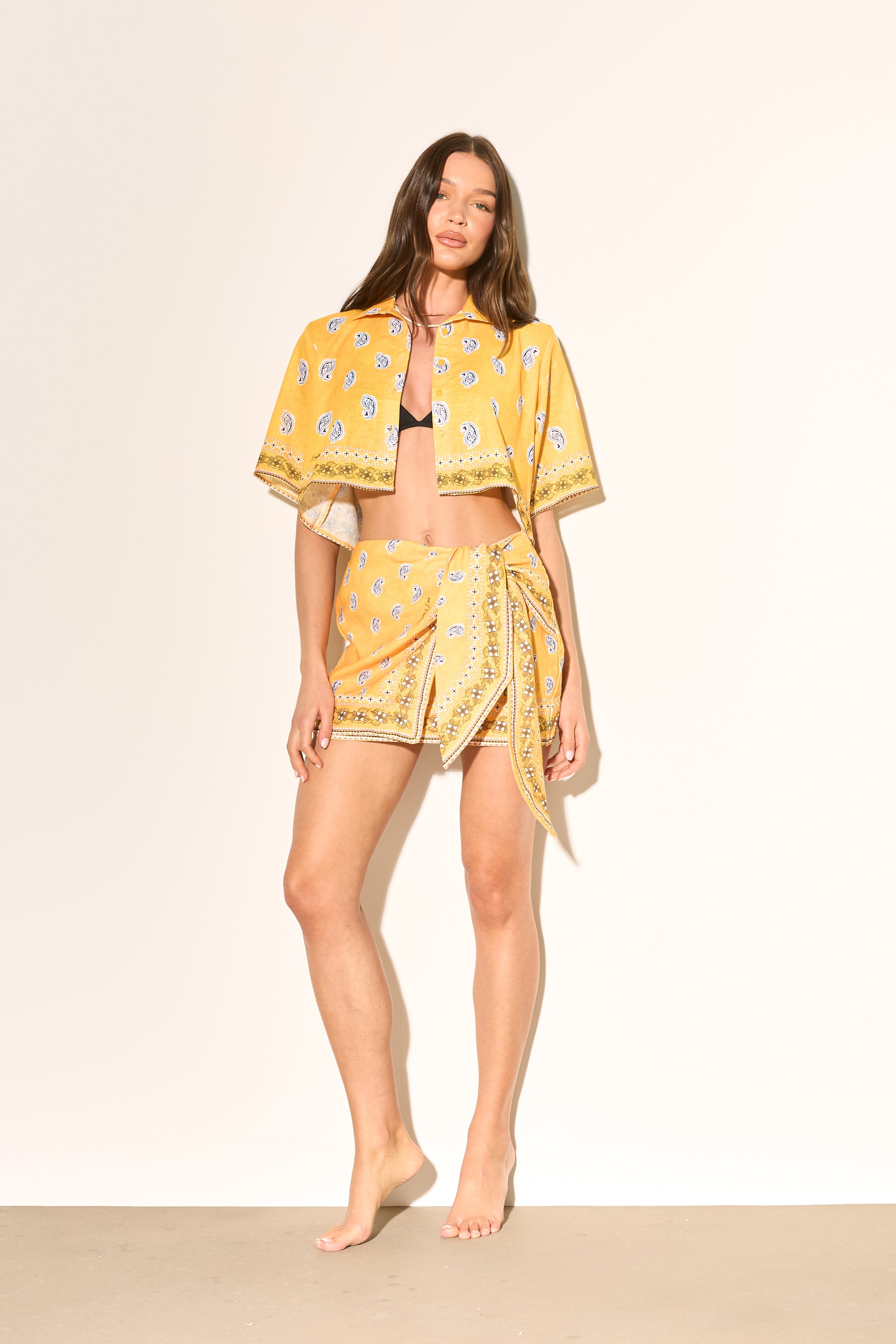 GOLDEN HOUR Yellow Cropped Shirt – Noughts & Kisses