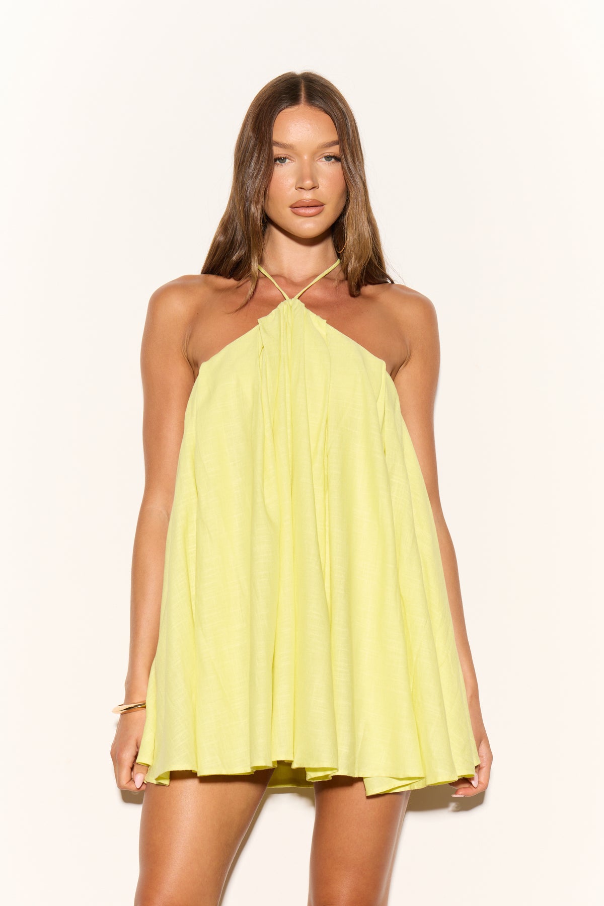 VALENCIA Linen Halter Dress