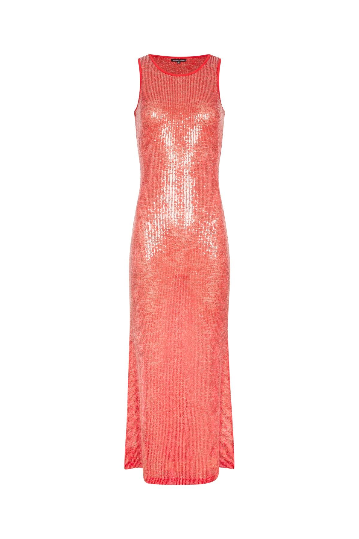 CINZIA Red Sequin Sheer Maxi Dress