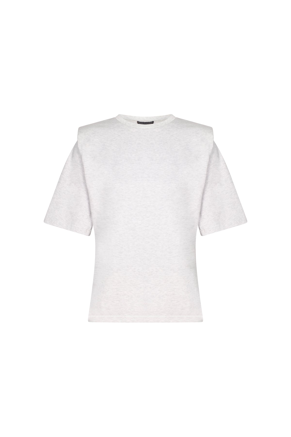 GISELE Grey Marl Shoulder Pad T-Shirt