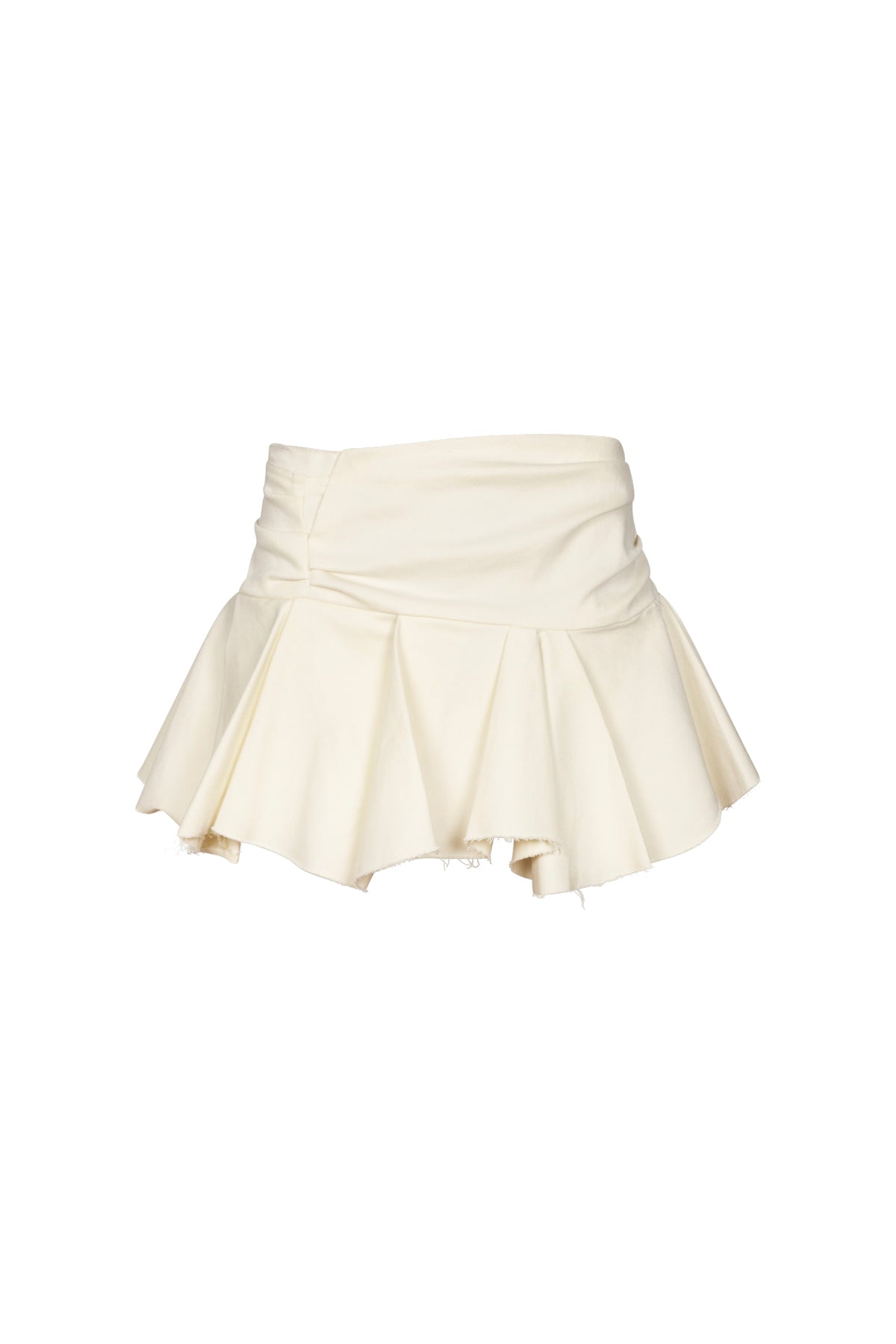 LAVELE Beige Frill Low Rise Mini Skirt